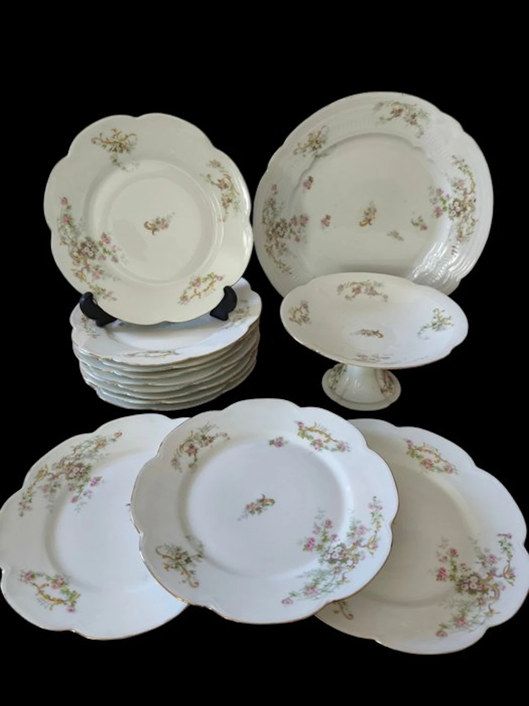 Bac & Perigault Limoges - Table service for 12 (14) - Porcelain