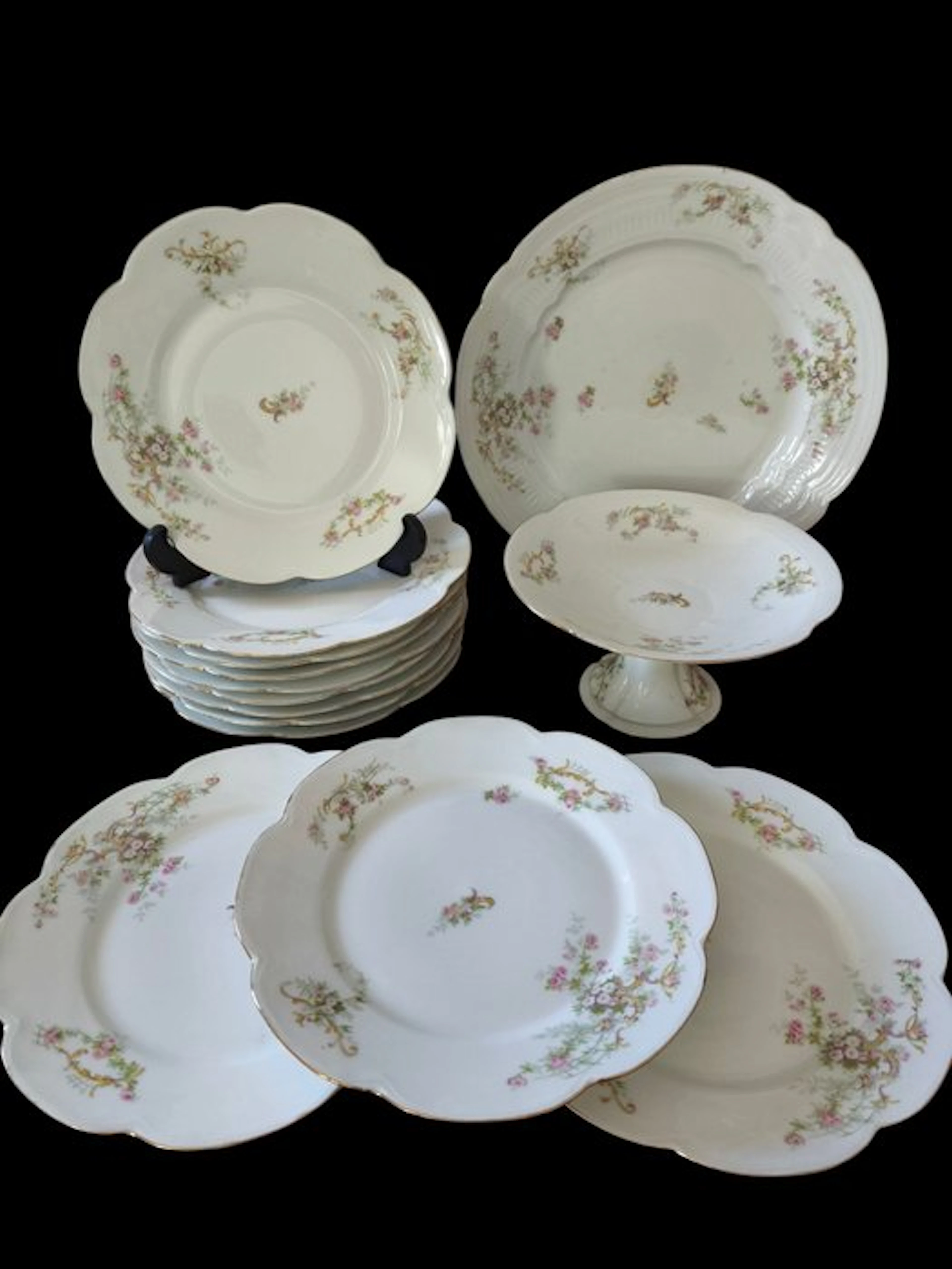 Bac & Perigault Limoges - Table service for 12 (14) - Porcelain