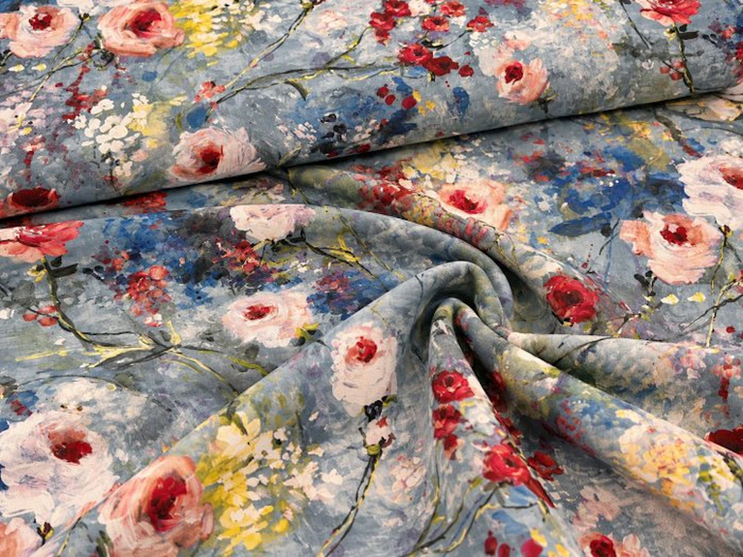 300 x 280 cm – Oeko-Tex Cotton Floral Watercolor –...