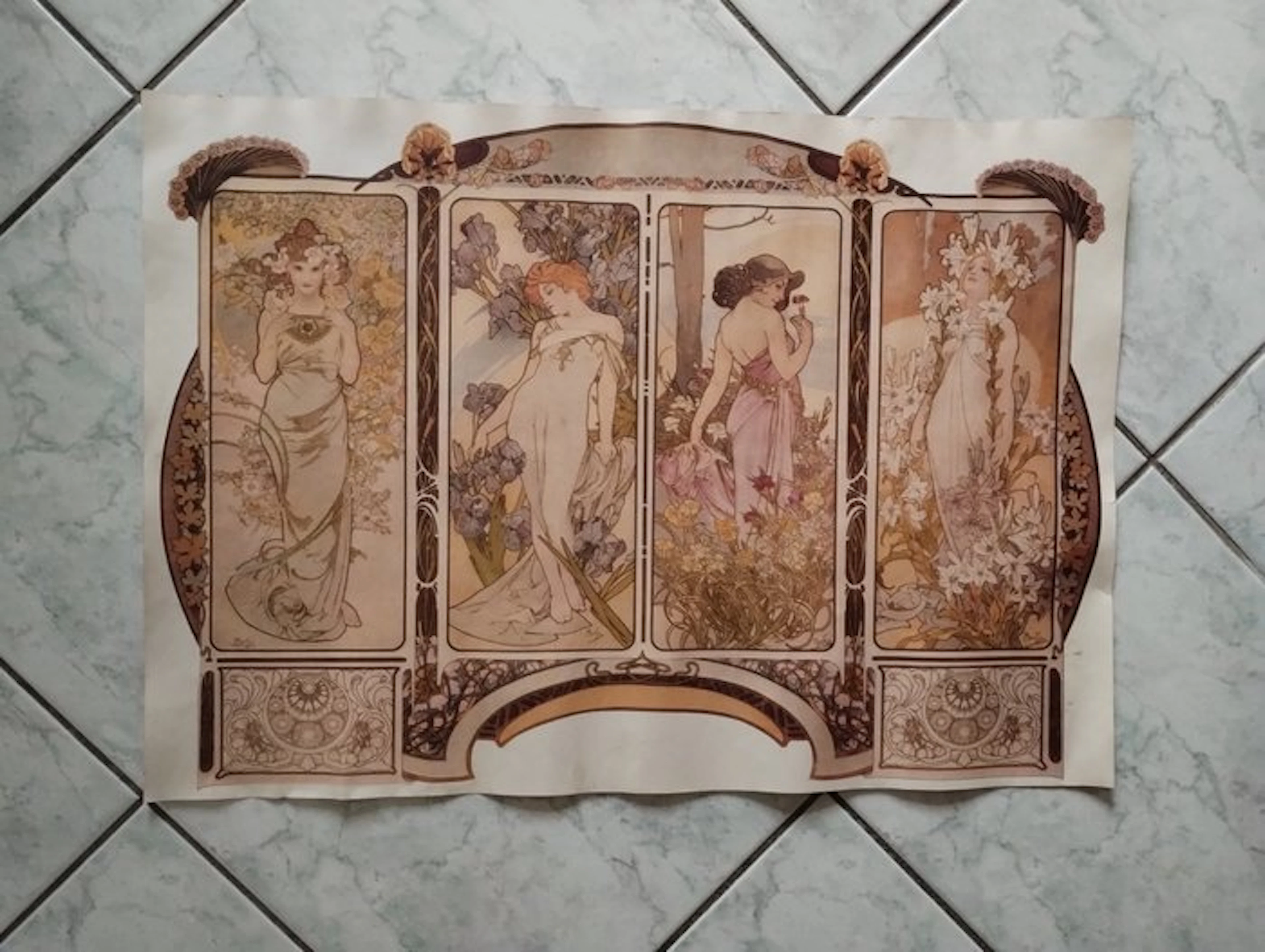 Alphonse Mucha (after) - I Fiori - 1970s