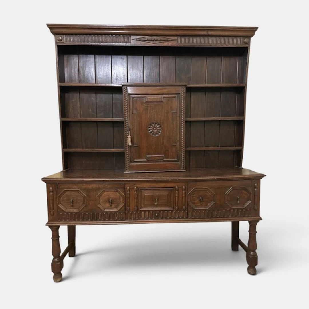 Highboard - Wood - Tall sideboard with a plate rack.