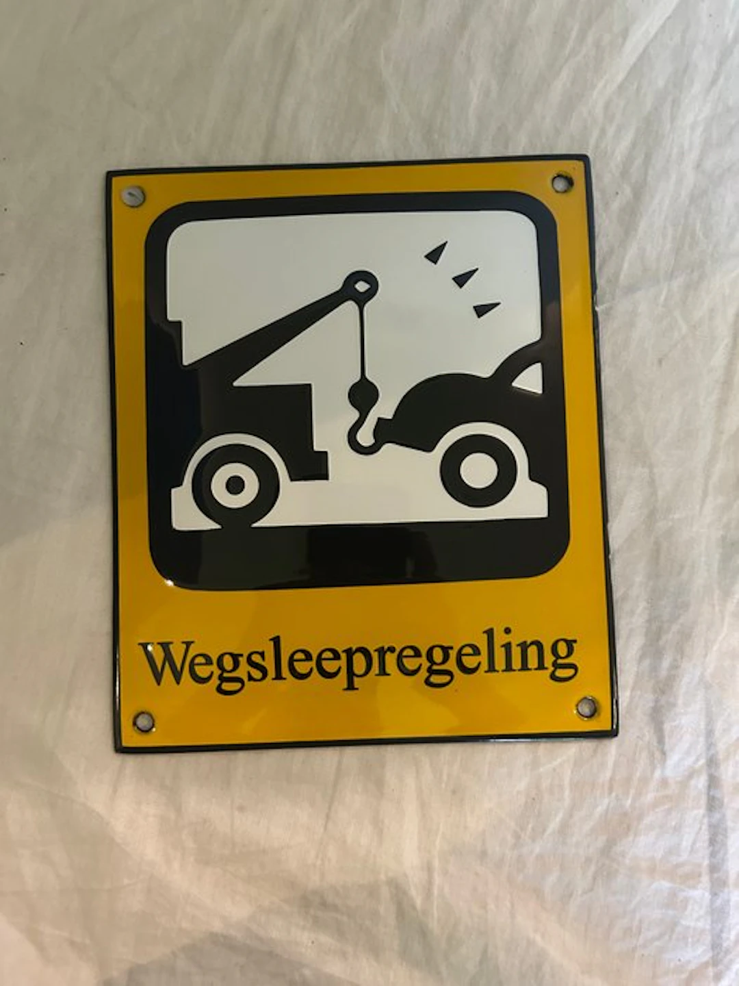 Enamel sign - Tow-away regulation - Enamel sign - Enamel