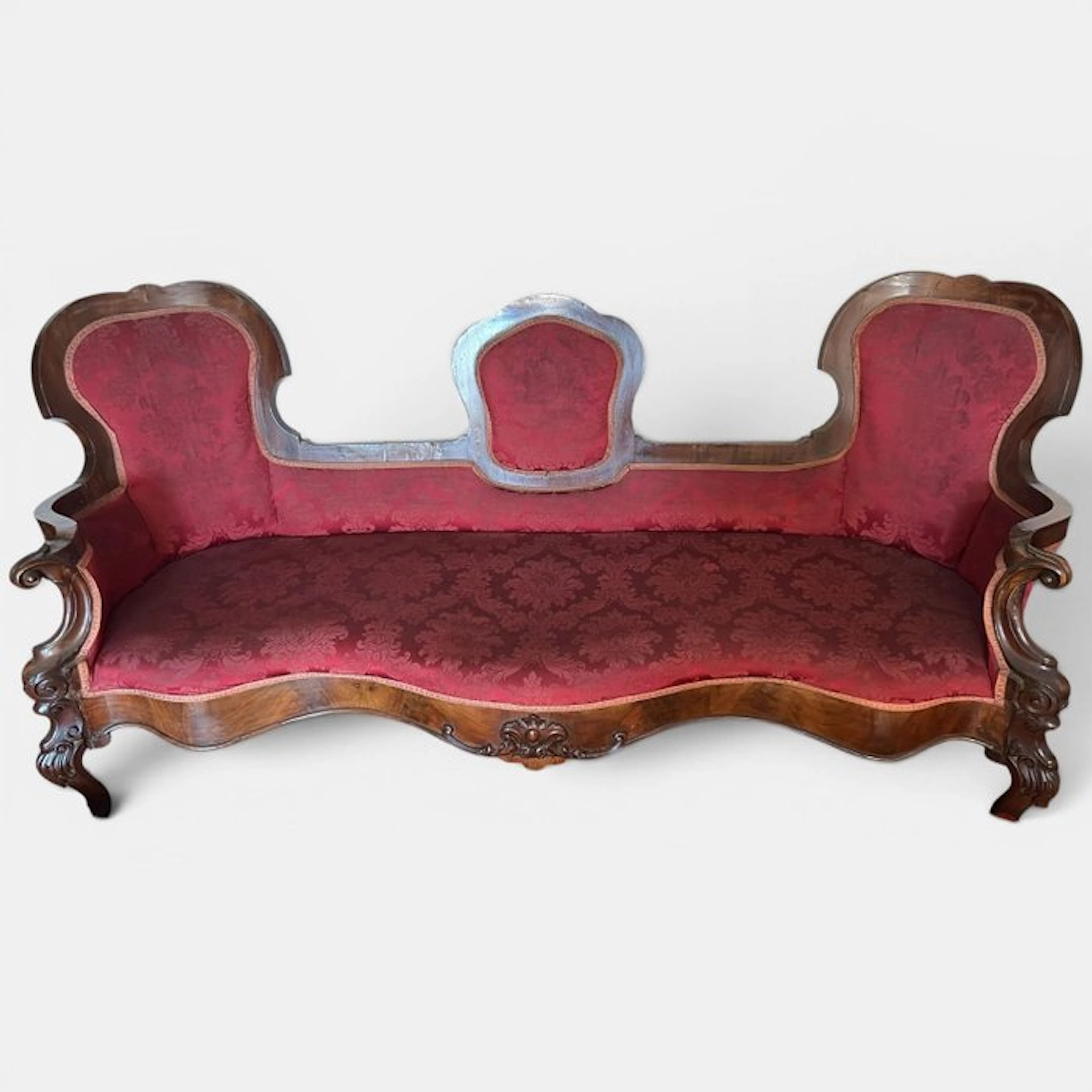 Sofa - Walnut, Silk - Grand sofa for a tête-à-tête