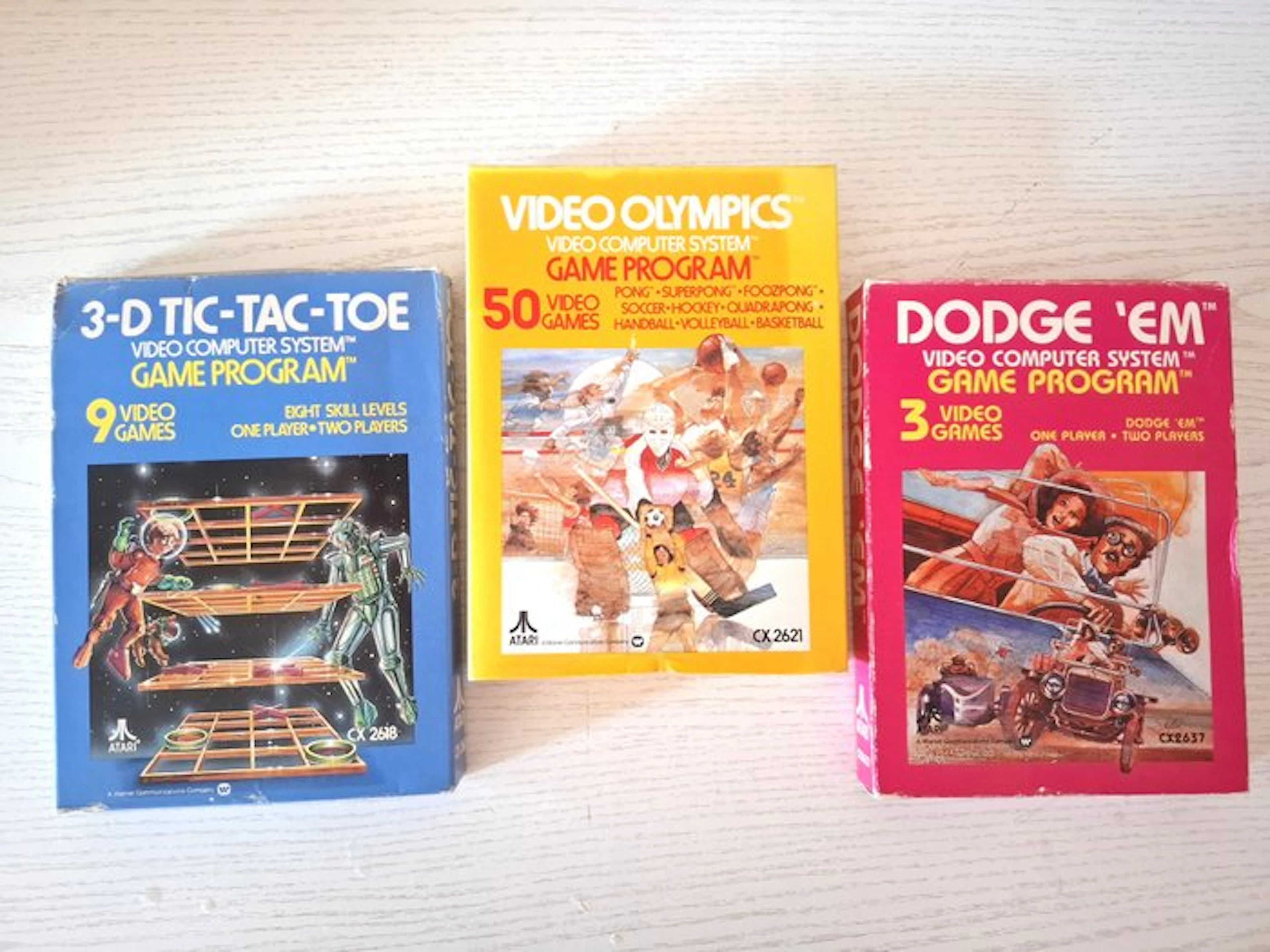 Atari - Dodge 'Em, VideoOlympics, 3-D Tic-Tac-Toe - Video game - In
