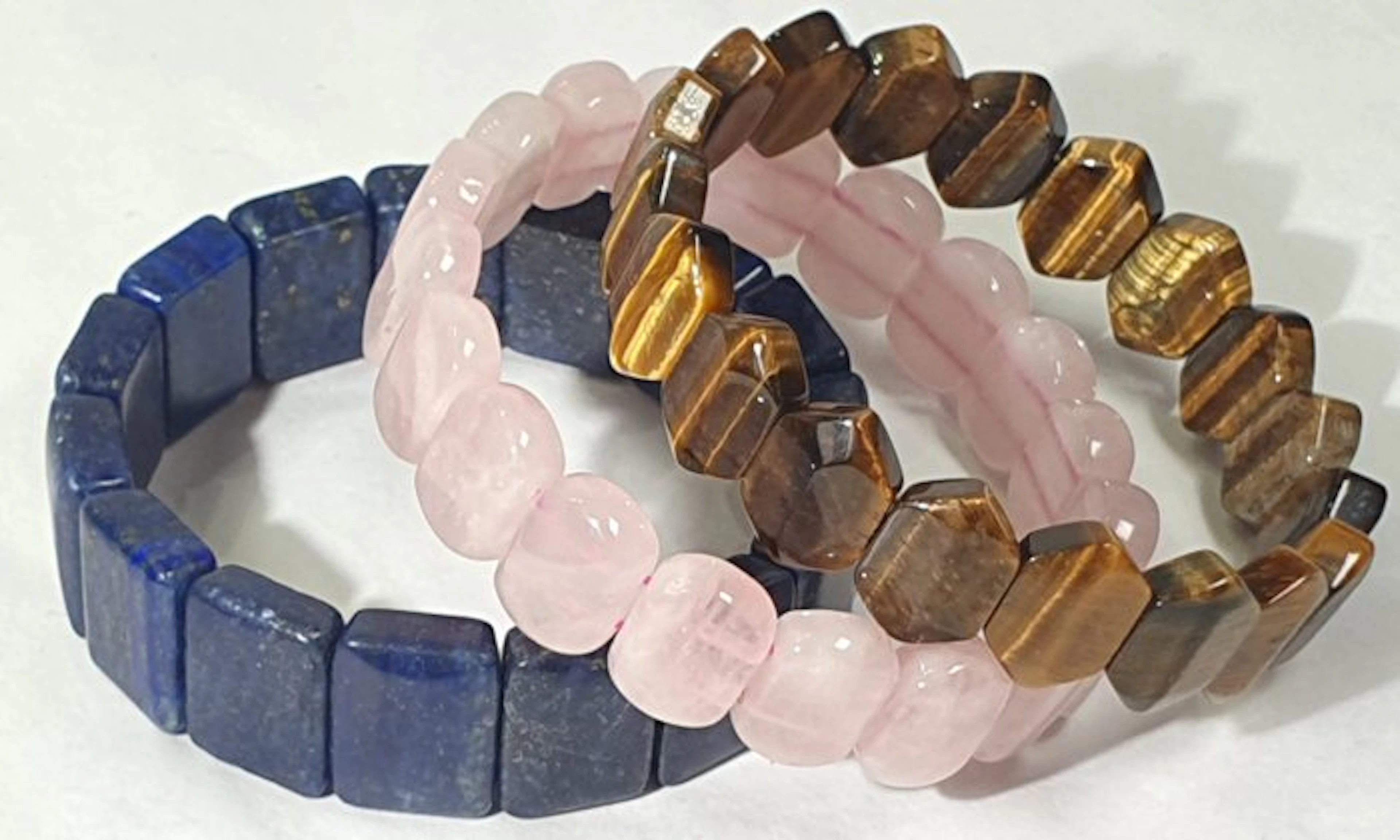 3 bracelets: Rose Quartz