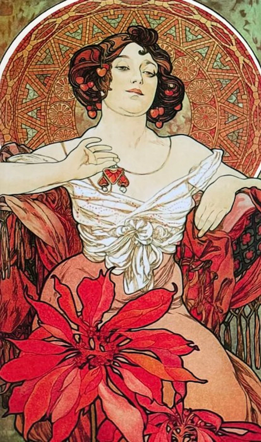 Alphonse Marie Mucha - “Gemstones: Ruby, 1900”. Gesigneerd in de plaat.