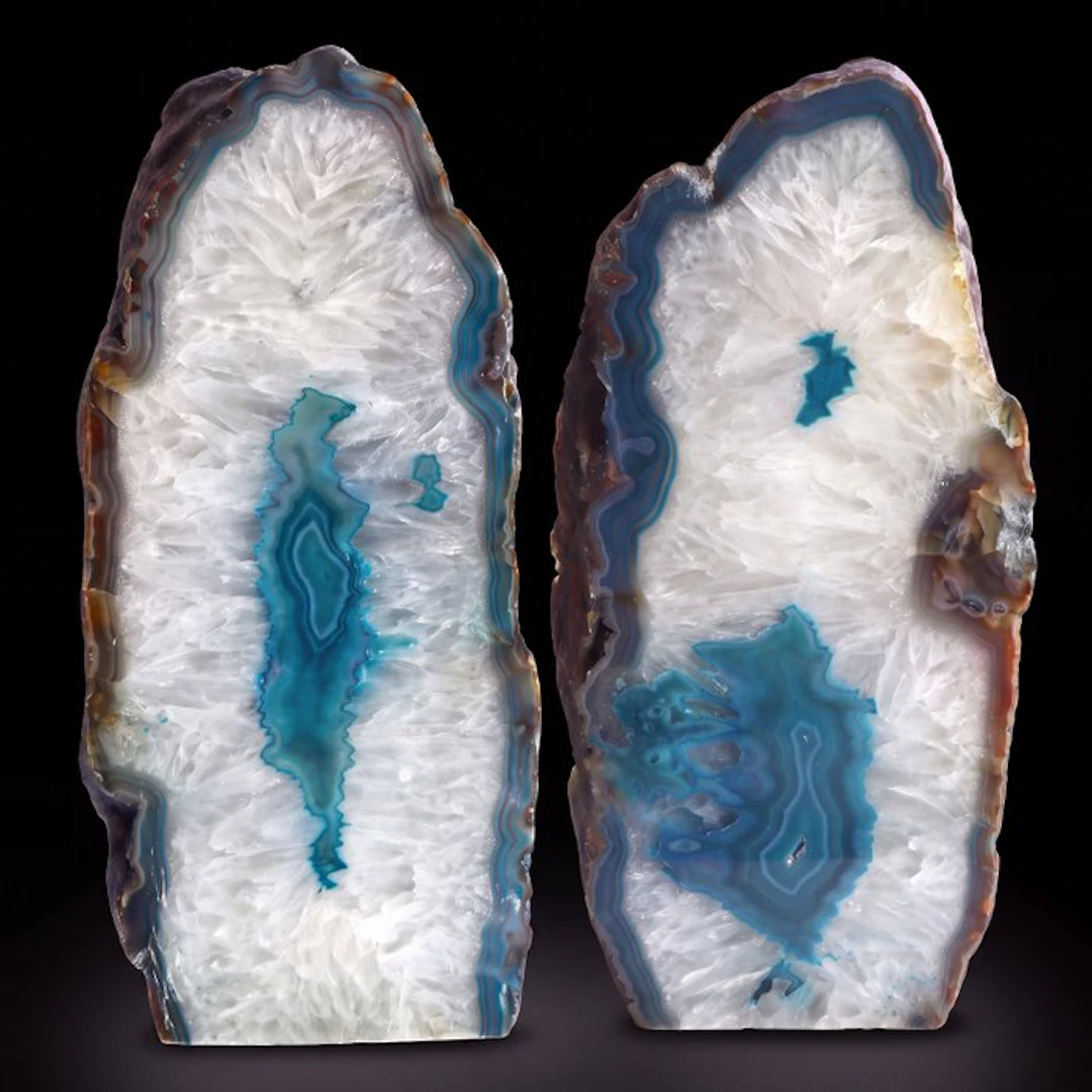 XL Natural Green Agate - 32x15x5 cm - Matched Pair Geode- 6 kg