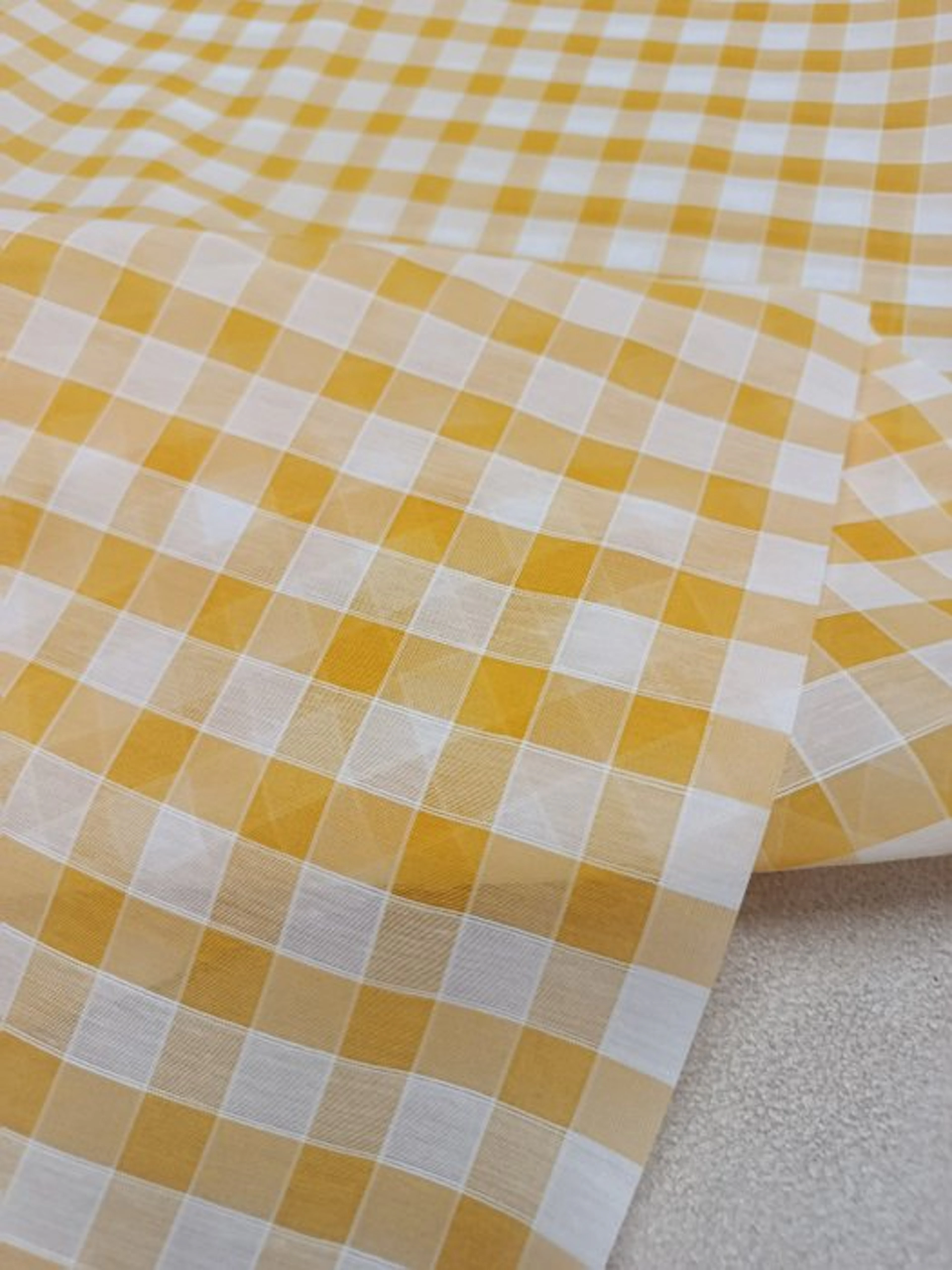 Stupendo cotone vintage leggero a quadri gialli - Curtain...