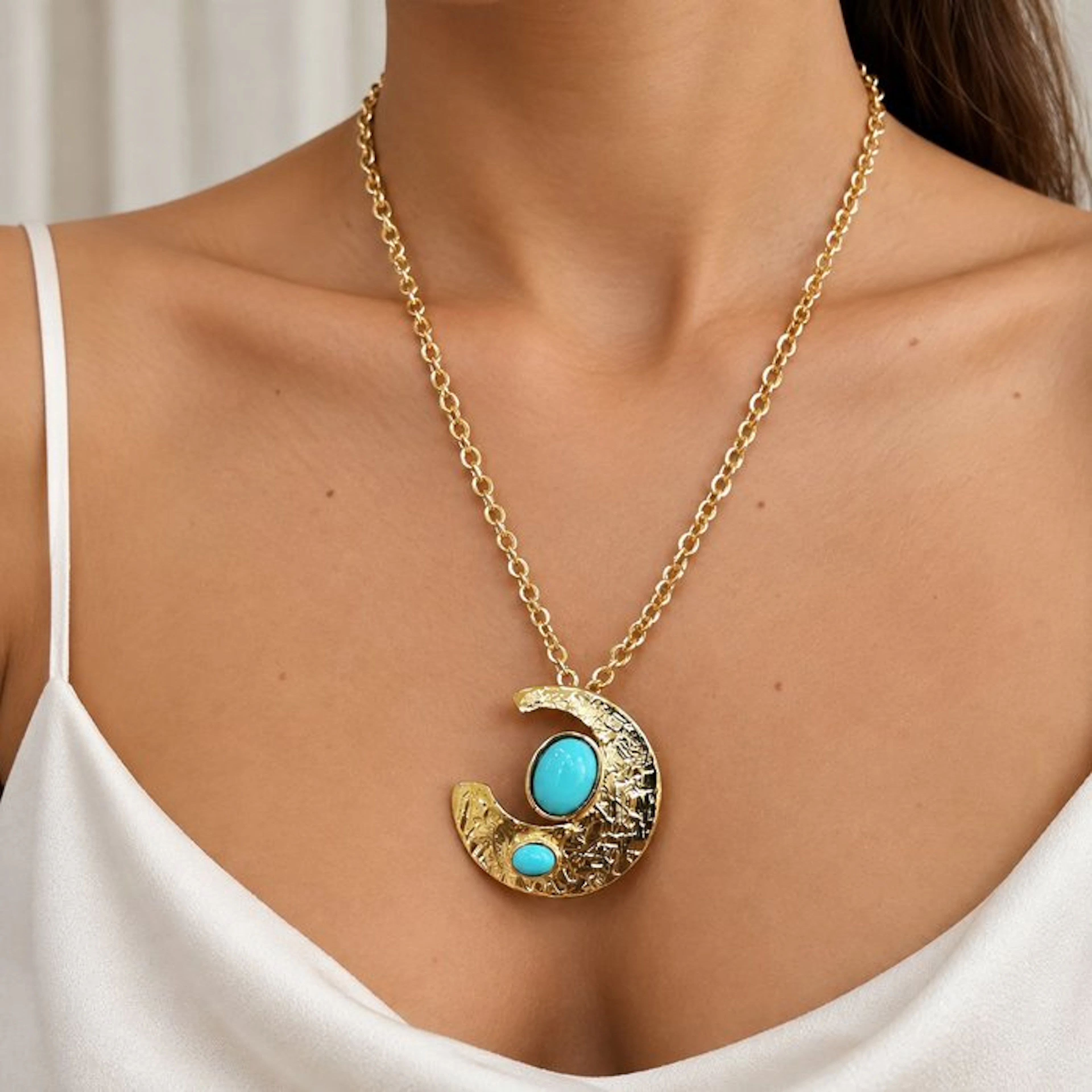 Turquoise - Bronze - Pendant - Italian Craftsmanship