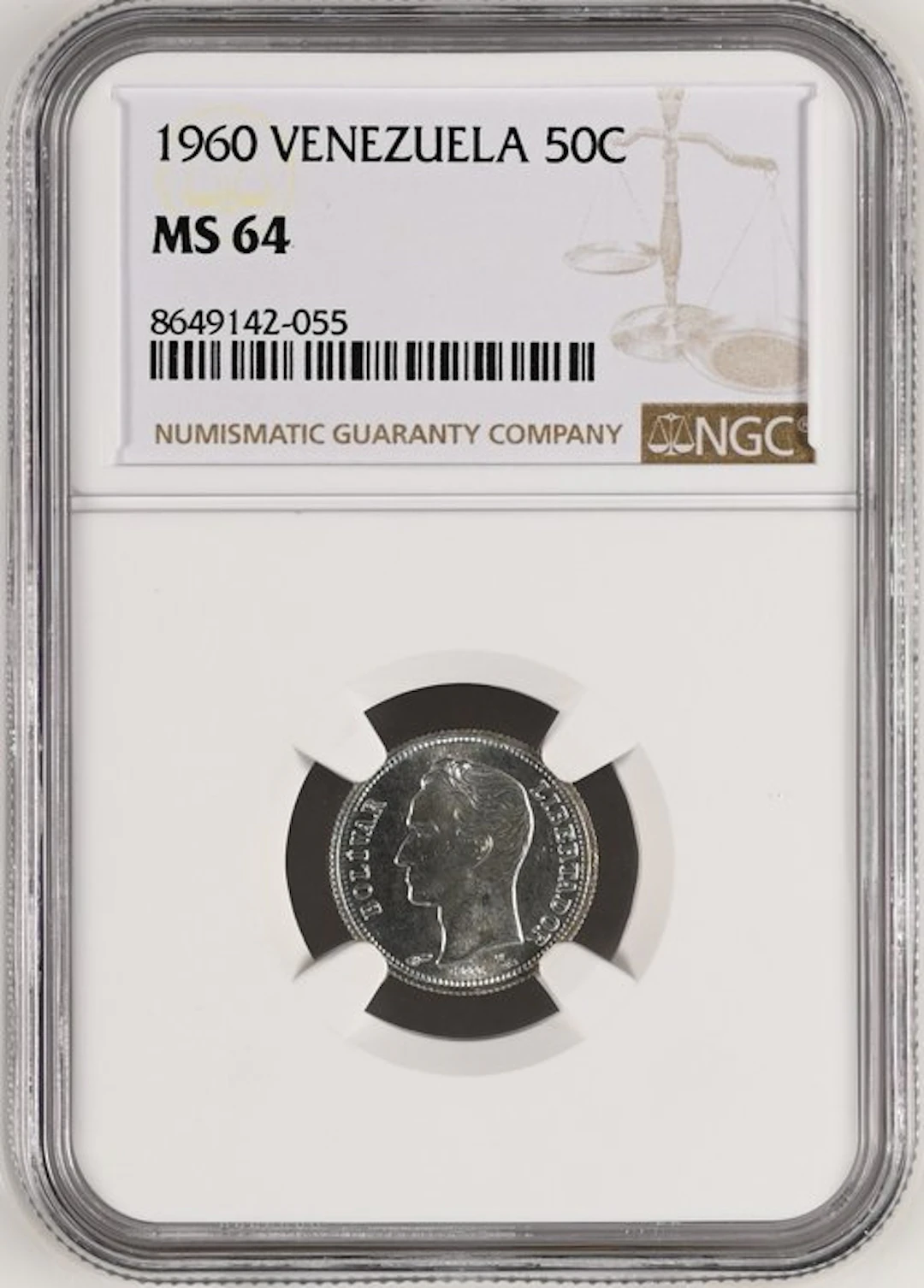 Venezuela. 1/2 Bolívar 1960 - NGC MS64 (No reserve price)