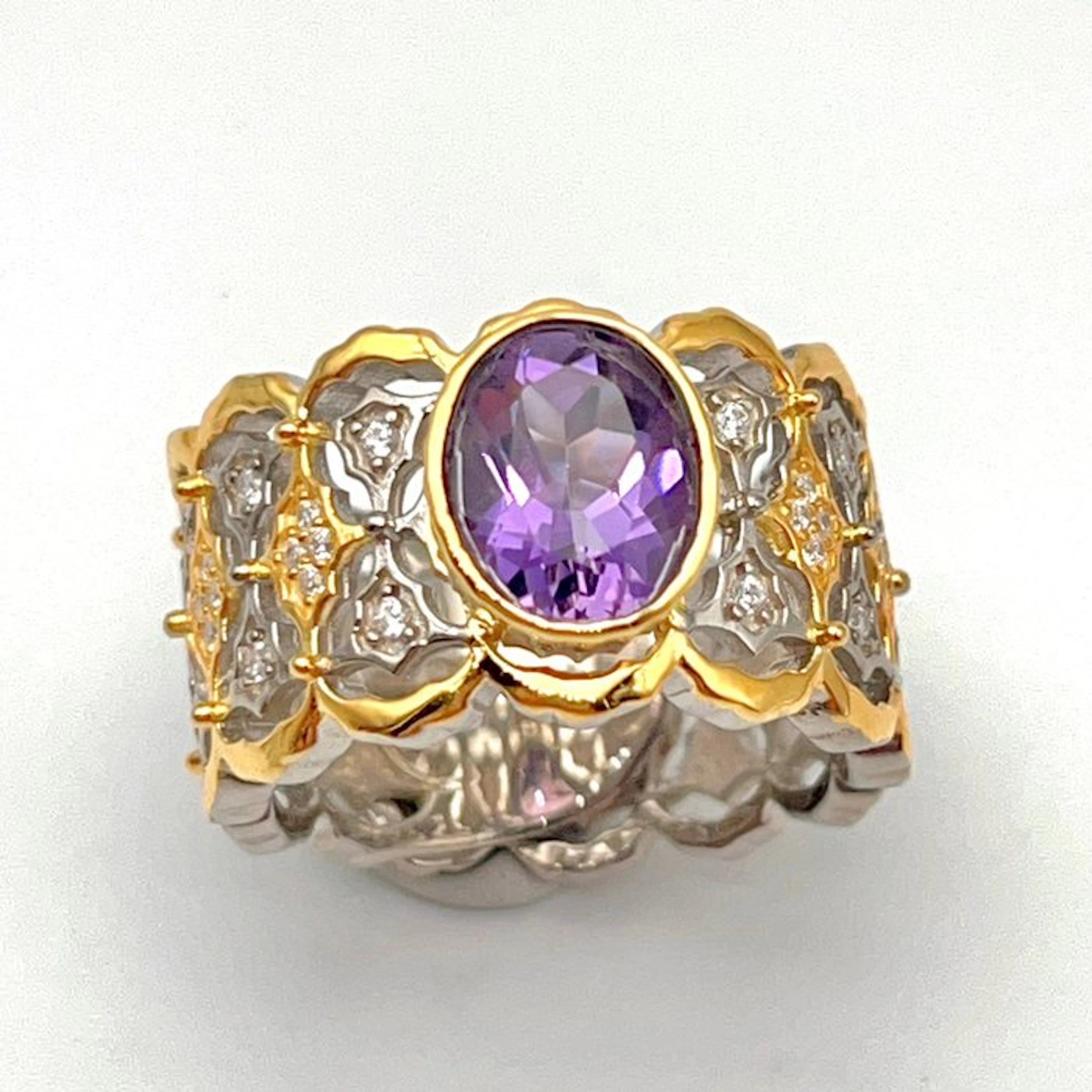 No reserve price - Ring Silver Amethyst - 3.3 CT