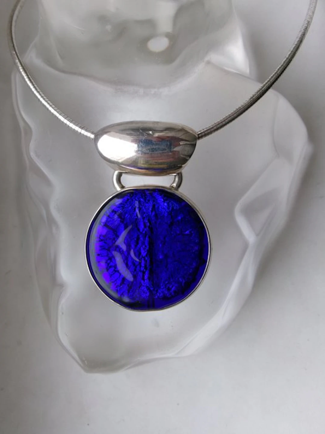 Silver, Enamel - Necklace with pendant - Art Deco/Bauhaus Style