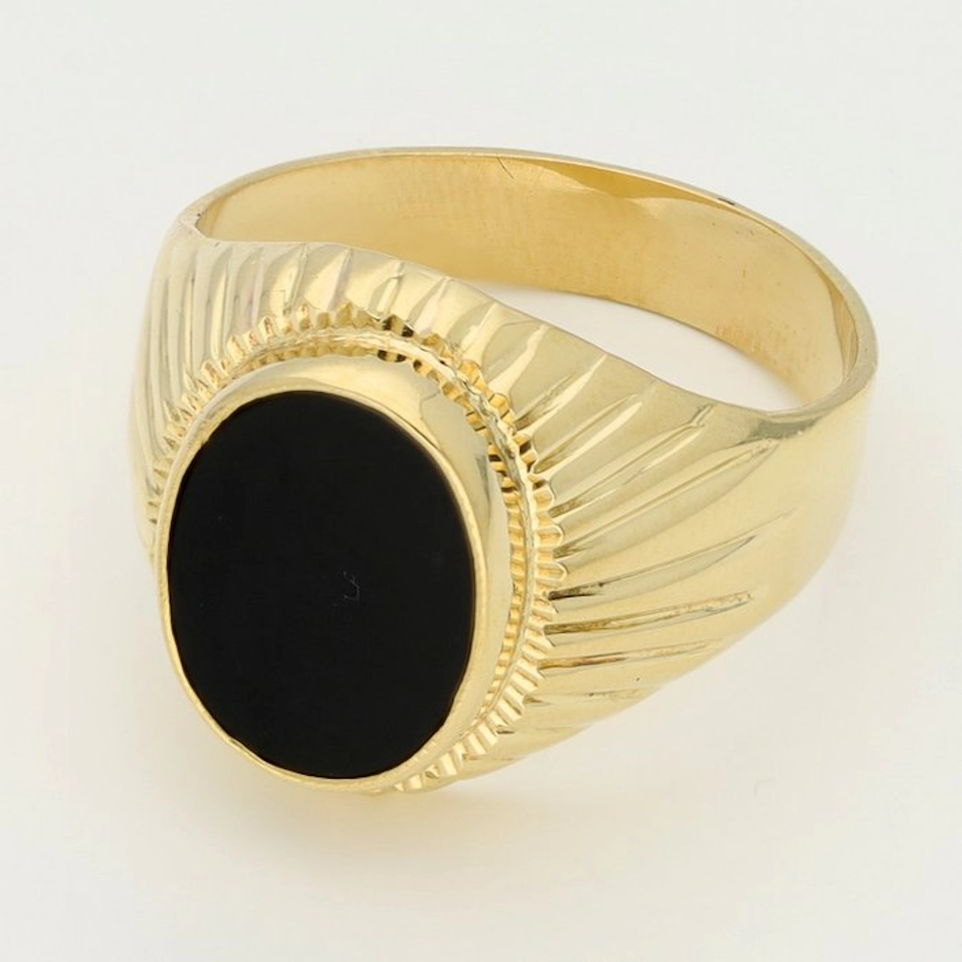 Ring - 18 kt. Yellow gold - Onyx