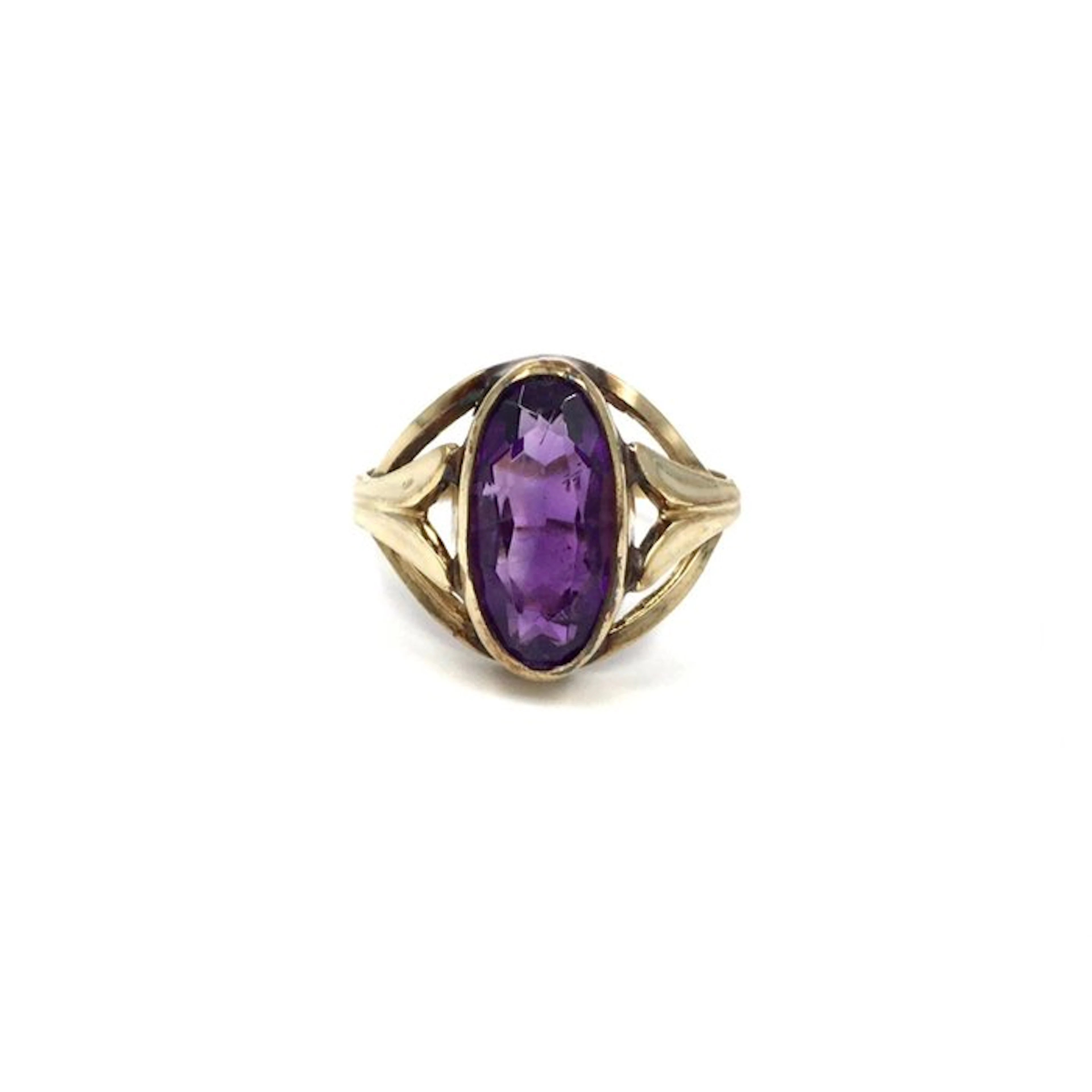 No reserve price - Ring - 8 kt. Yellow gold - 1.75ct. tw. Amethyst - tested