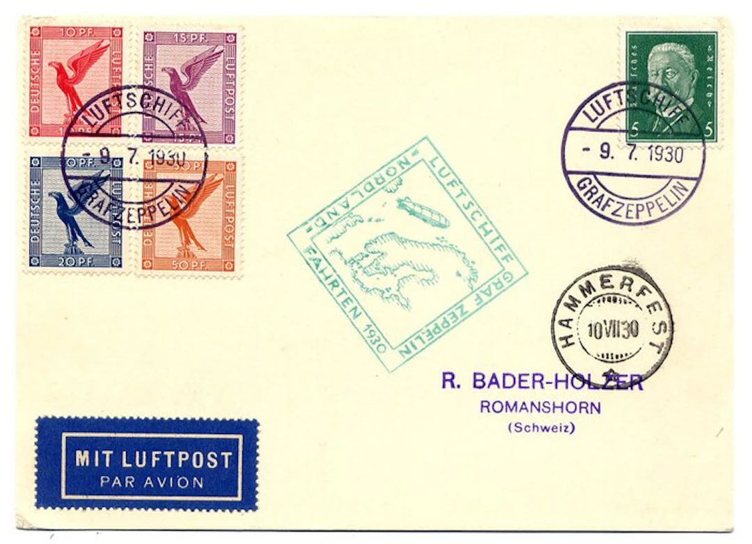 German Empire 1930 - LZ 127 - Zeppelin - Flight to the...