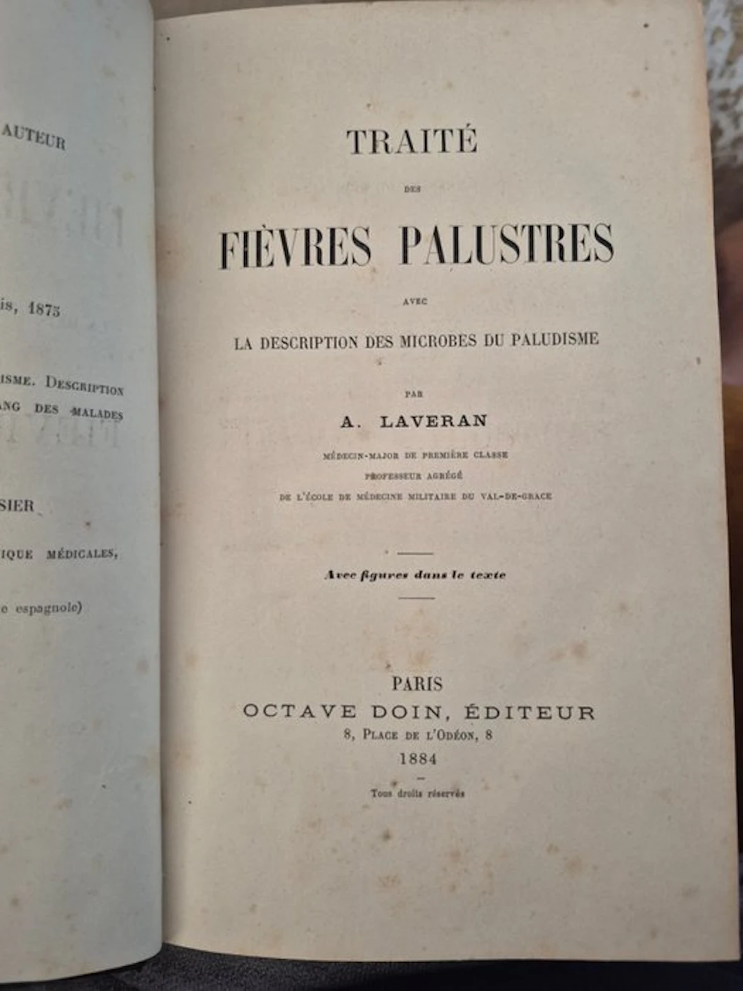 Alphonse Laveran - Traité des fièvres palustres avec la...