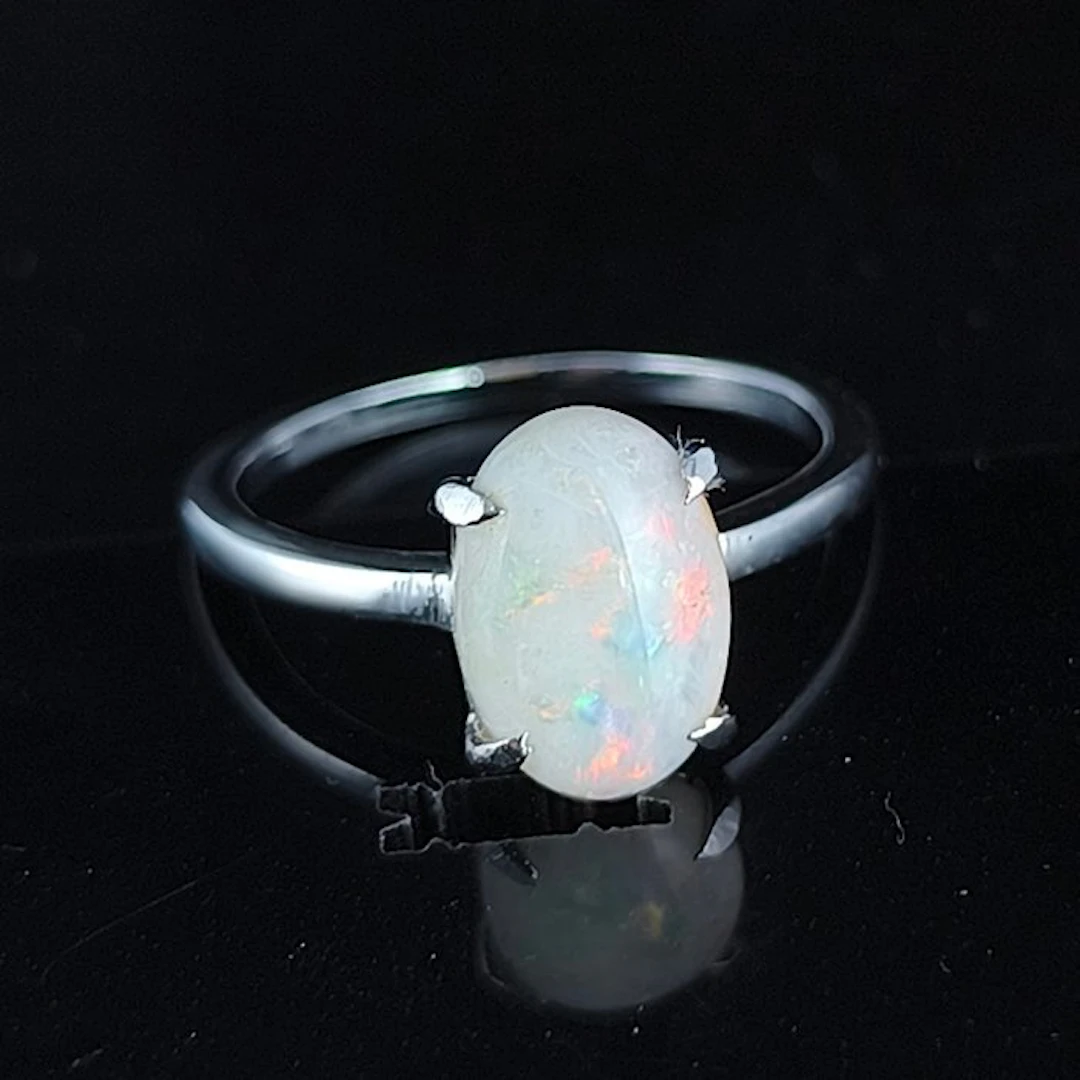 Opal - Silver - Amulet ring - AMPLIFY INTUITION
