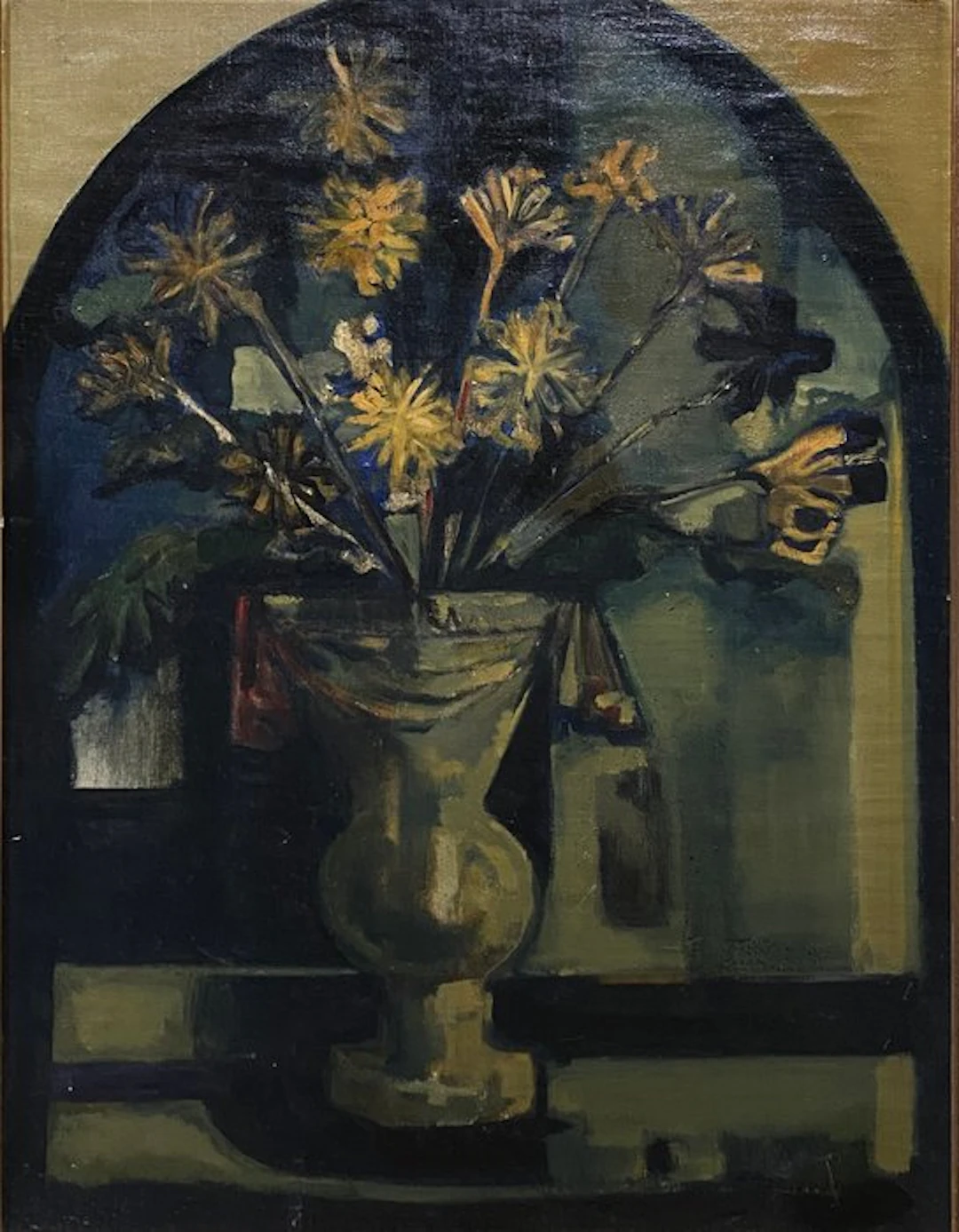 École Expressioniste (c. 1950) - Le Vase à Chardons
