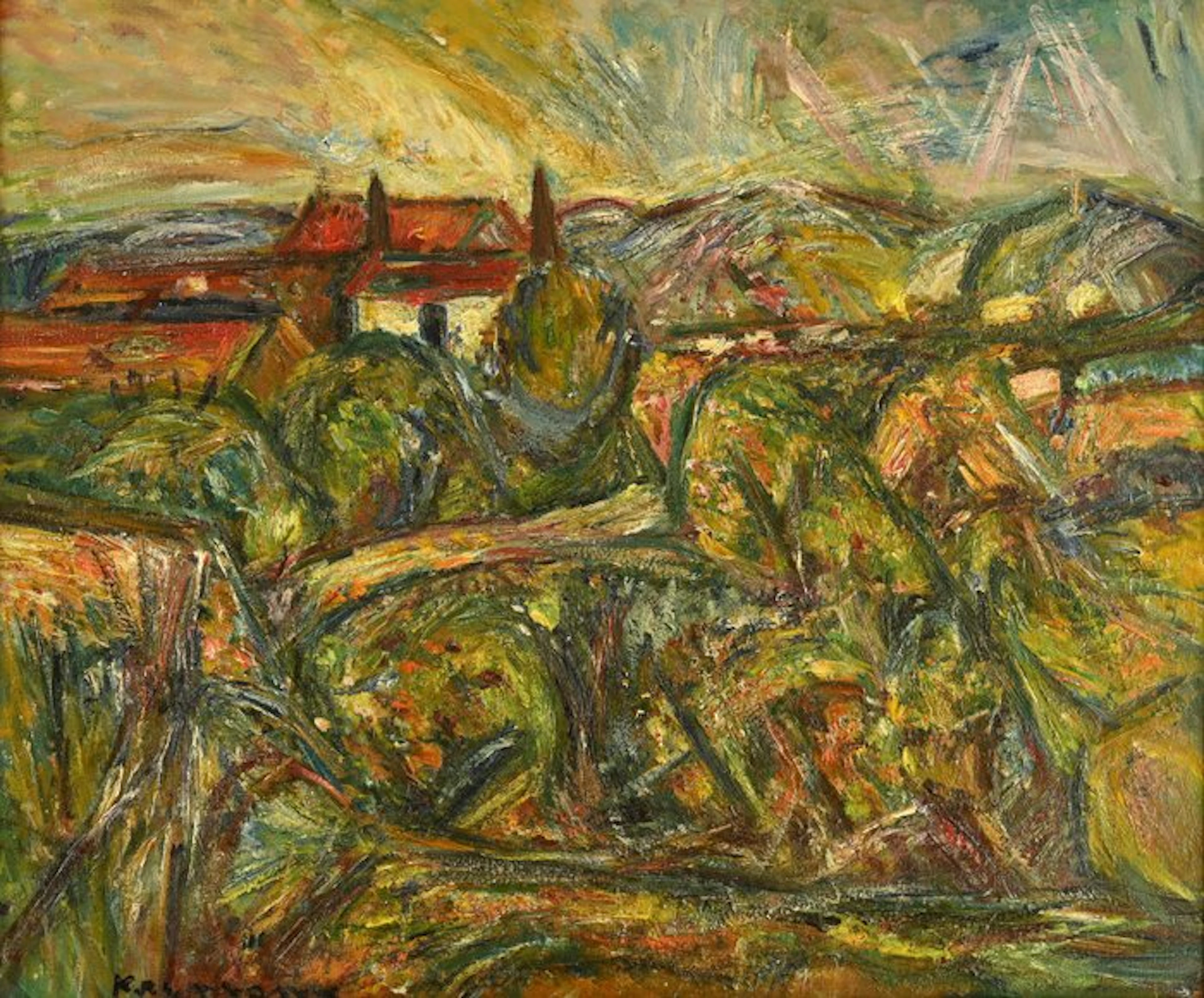 Pinchus Kremegne (1890 - 1981) - Paysage à Saint-Céré