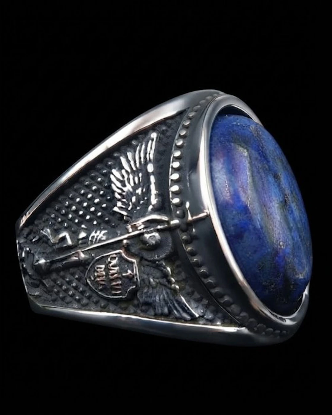 Lapis lazuli - Saint Michael Signet Ring – Lapis-Lazuli –...