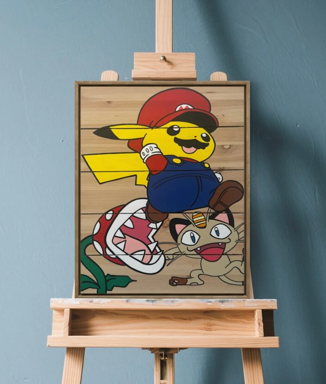 isem (1985) - Pikachu X mario X pokemon ( size 50x40cm )