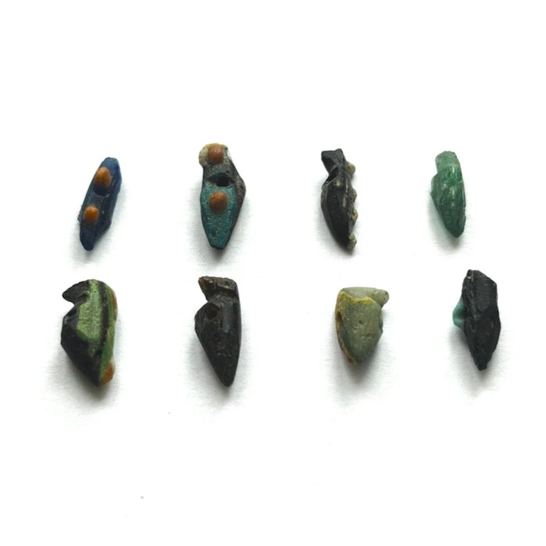 Ancient Minor Asian Archaic Glass XXS Colorful Birds...