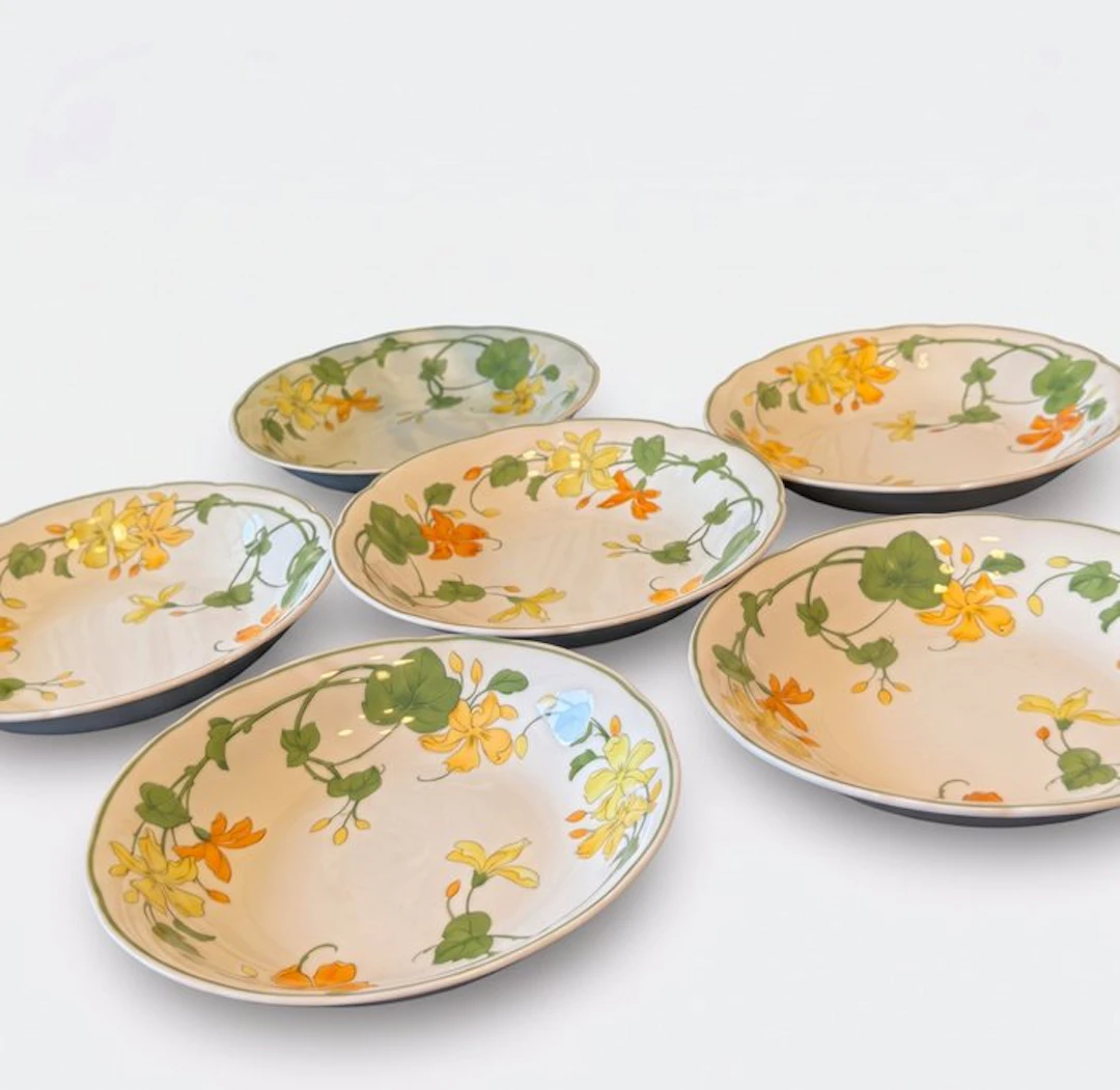 Villeroy & Boch - Plate (6) - Geranium - Porcelain - 20 cm deep plates