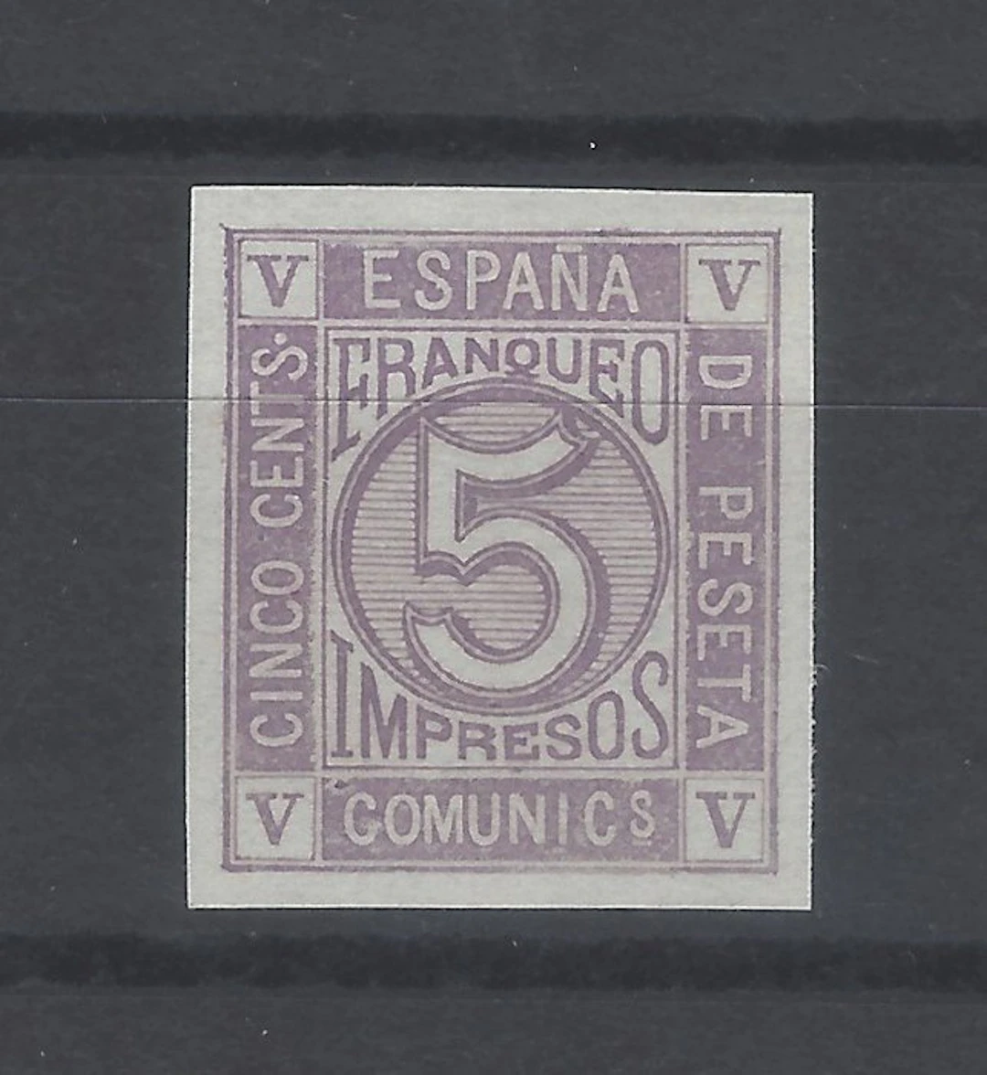 Spain 1872 - 5 Cts. Color-change figures - without denting - Edifil nº 117scc
