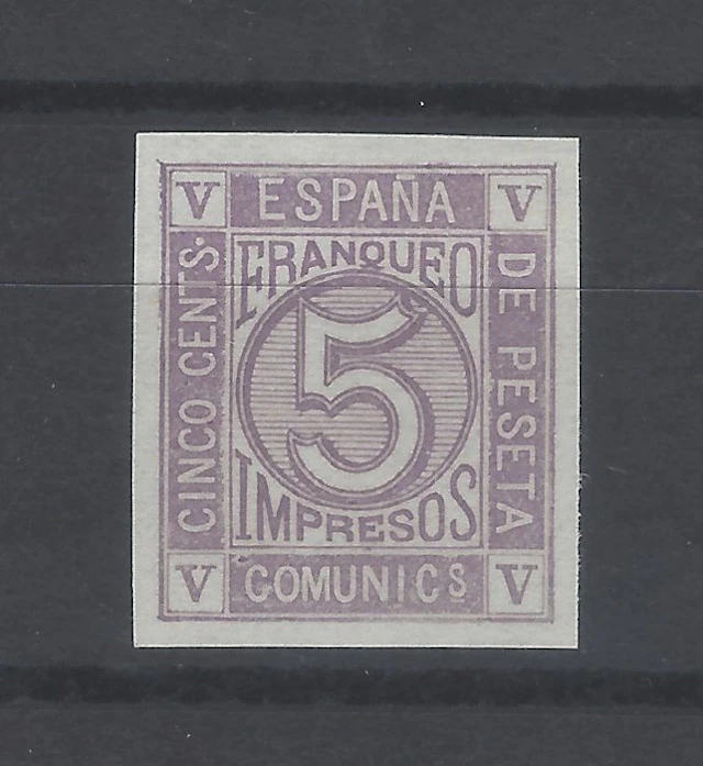 Spain 1872 - 5 Cts. Color-change figures - without denting - Edifil nº 117scc