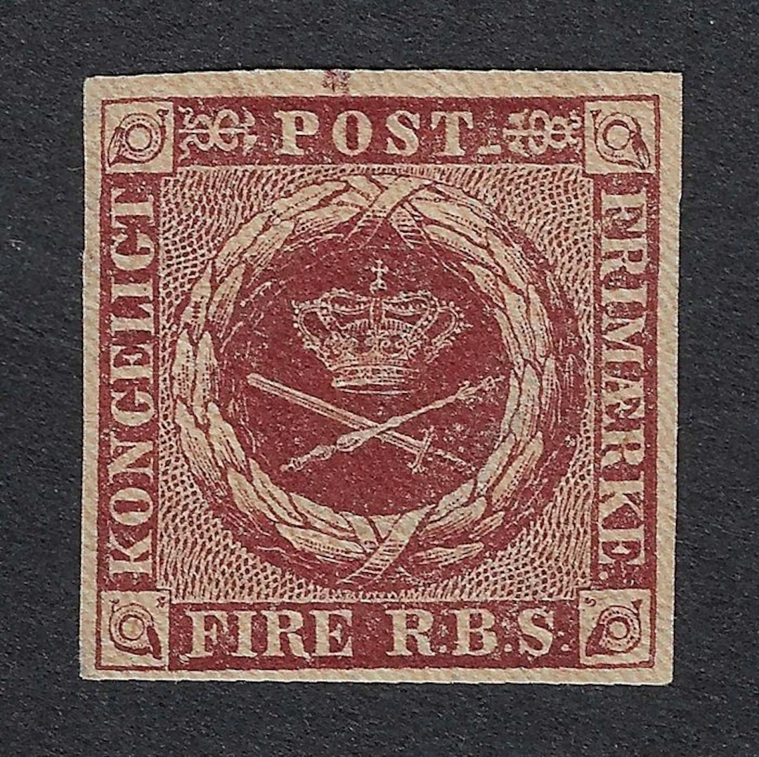 Denmark 1851/54 - Coat of Arms 4 RBS Brown - Certificate Jorgensen - N. 1