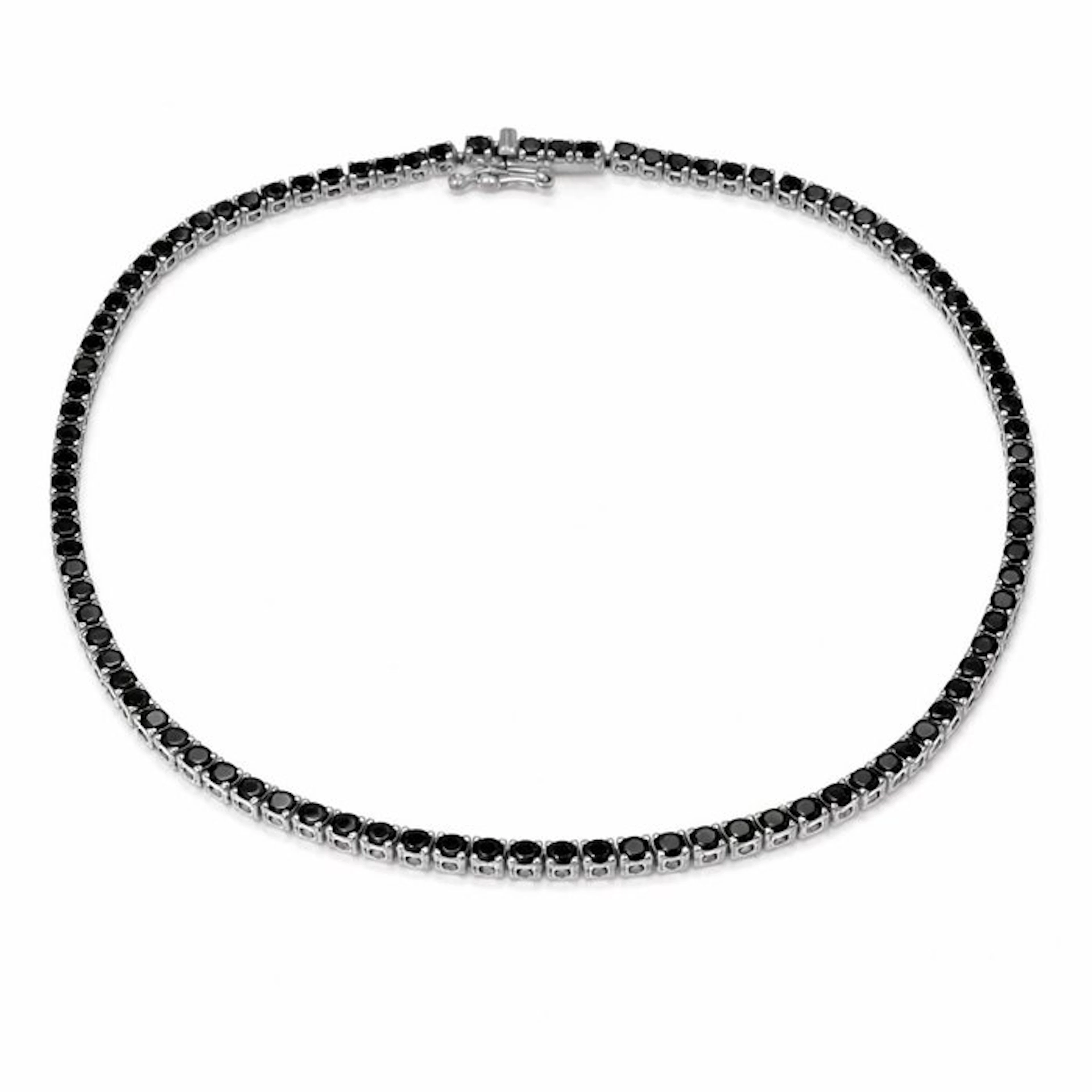 Bracelet - 18 kt. White gold - 1.90ct. tw. Onyx - Made in Italy - Handmade
