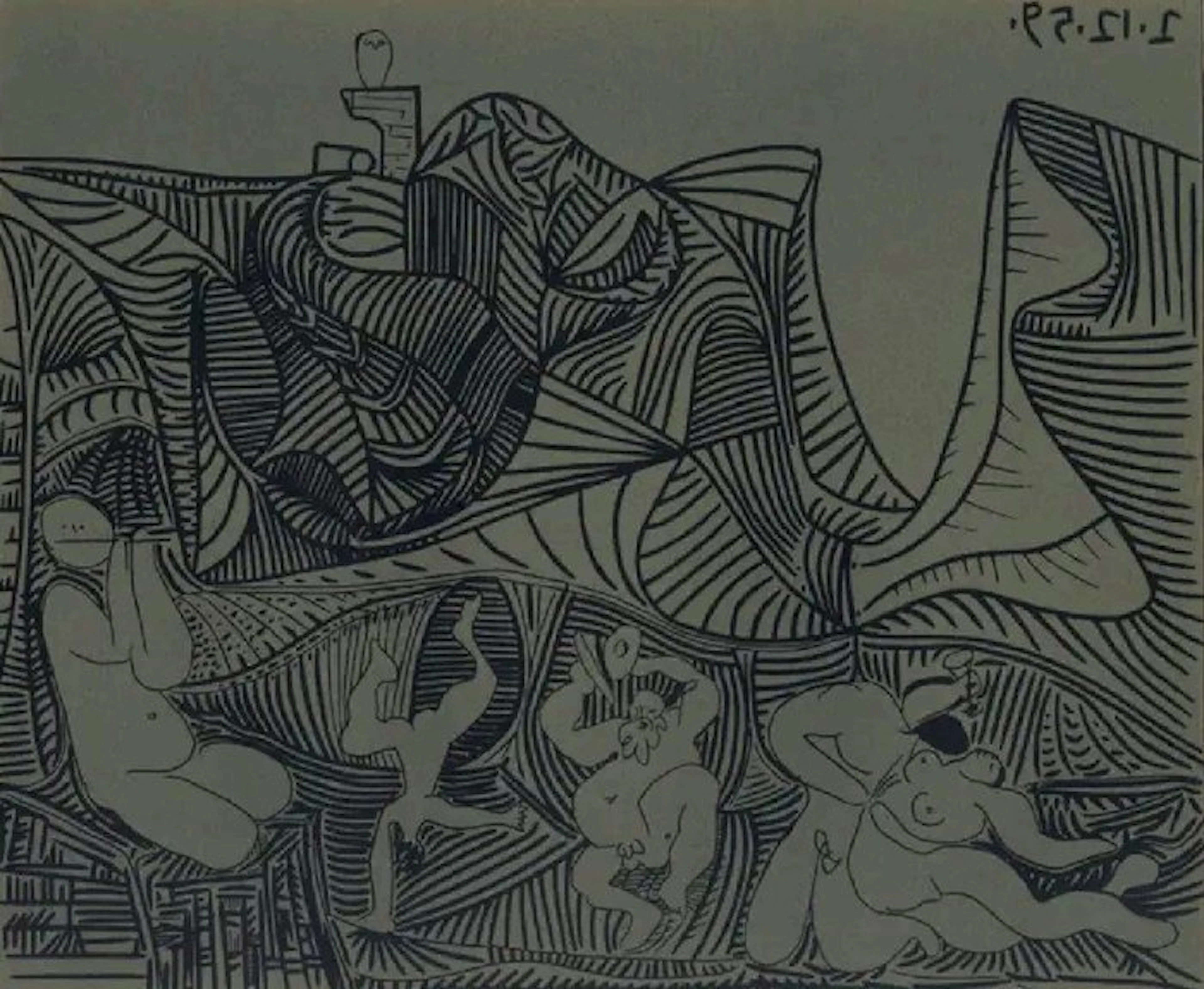 Pablo Picasso (1881-1973) - Liebespaar und Eule