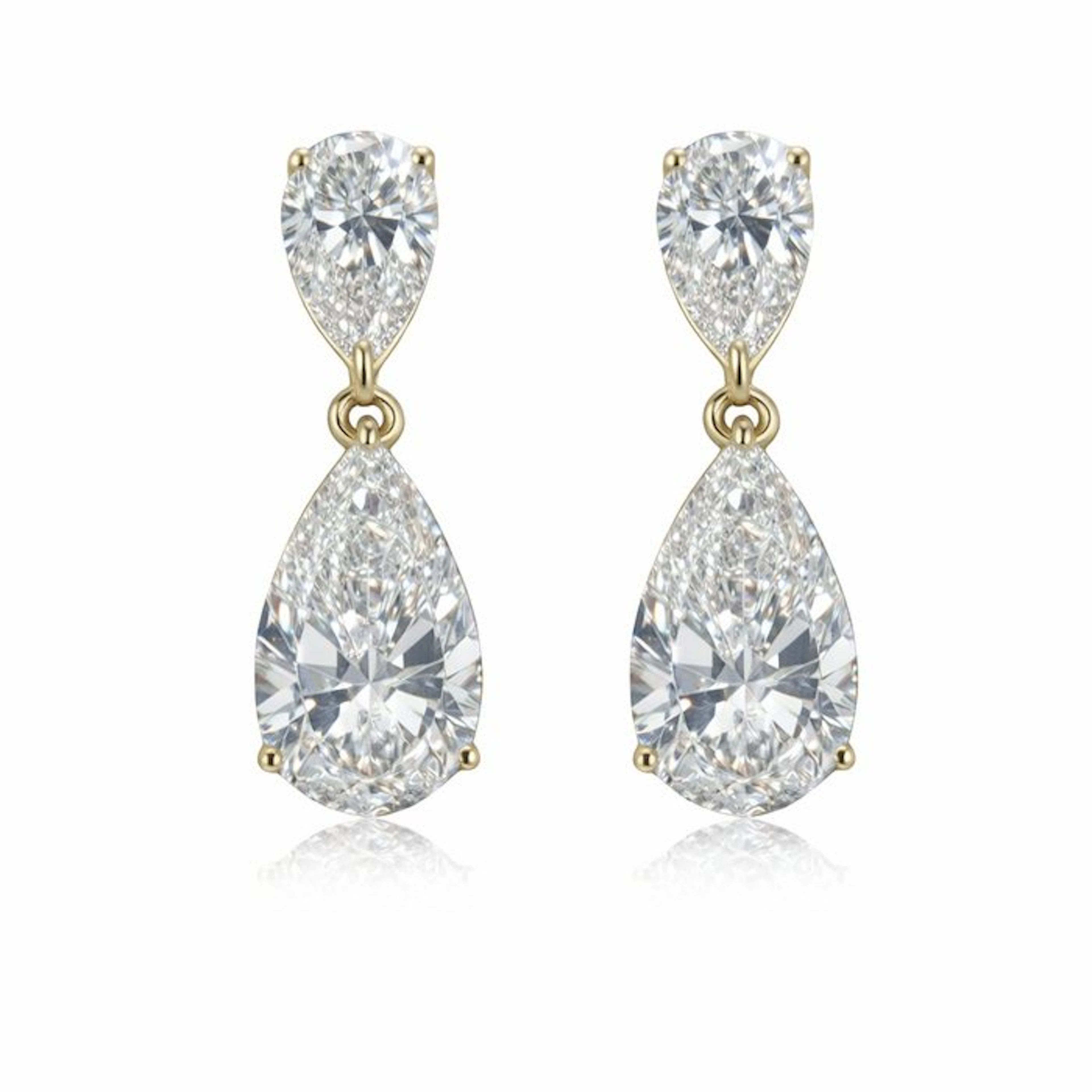 Earrings - 14 kt. Yellow gold - 8.02ct. tw. Diamond (Lab-grown) - Diamond