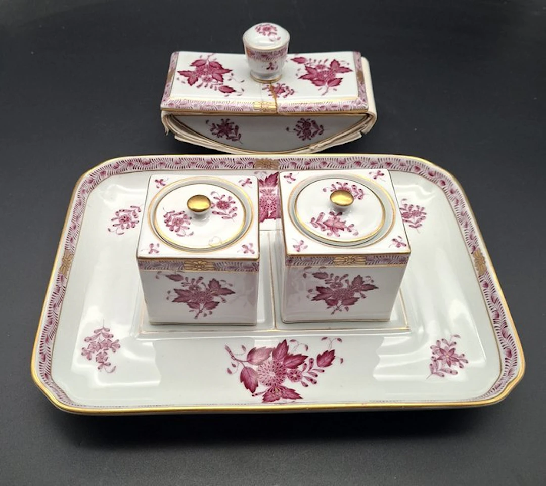 Herend - Table service - Top choice! Appony Purpur desk set, 4-piece
