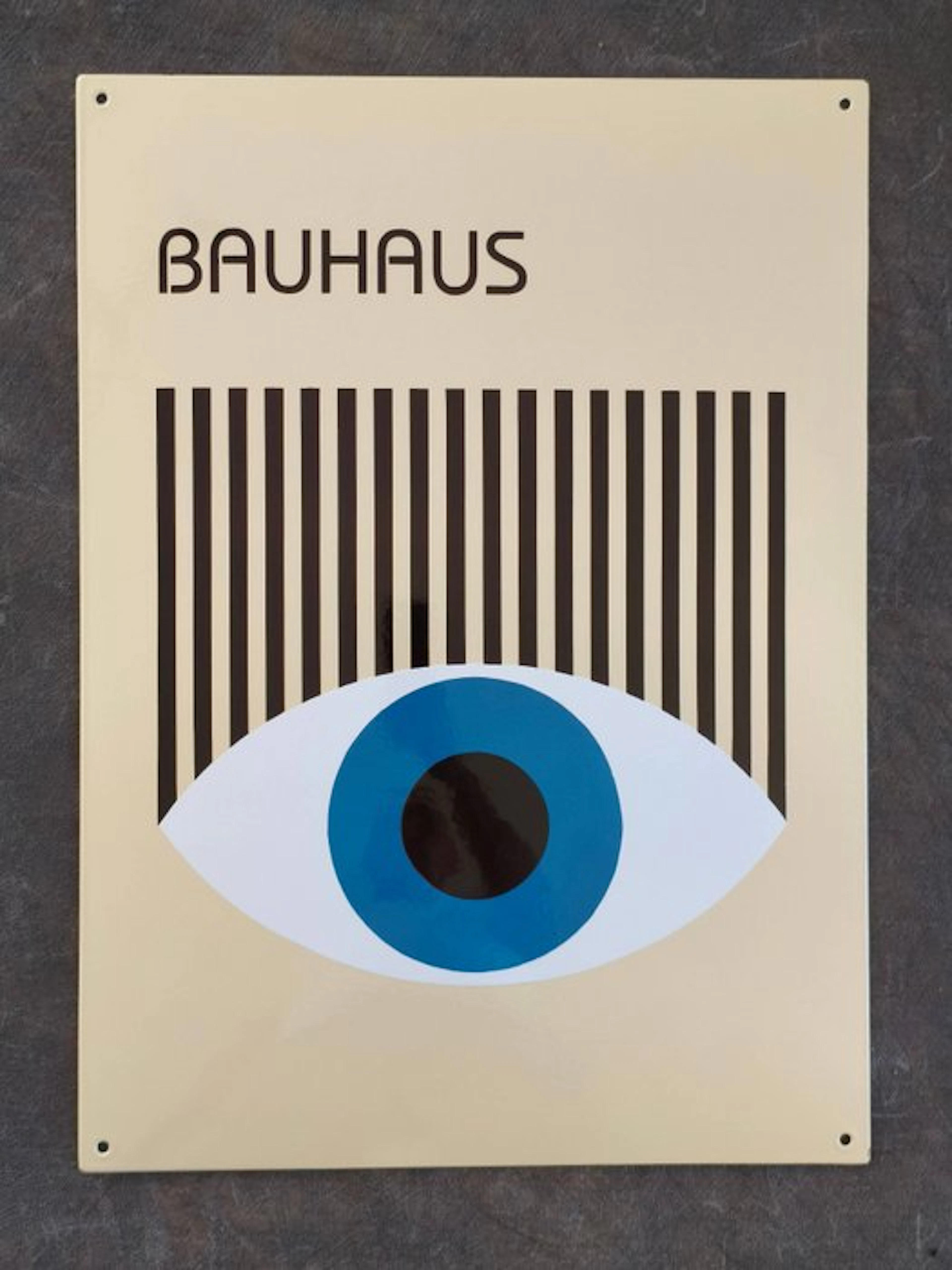 Bauhaus - Enamel sign Bauhaus blaues Auge Emailschild Emaille Schild