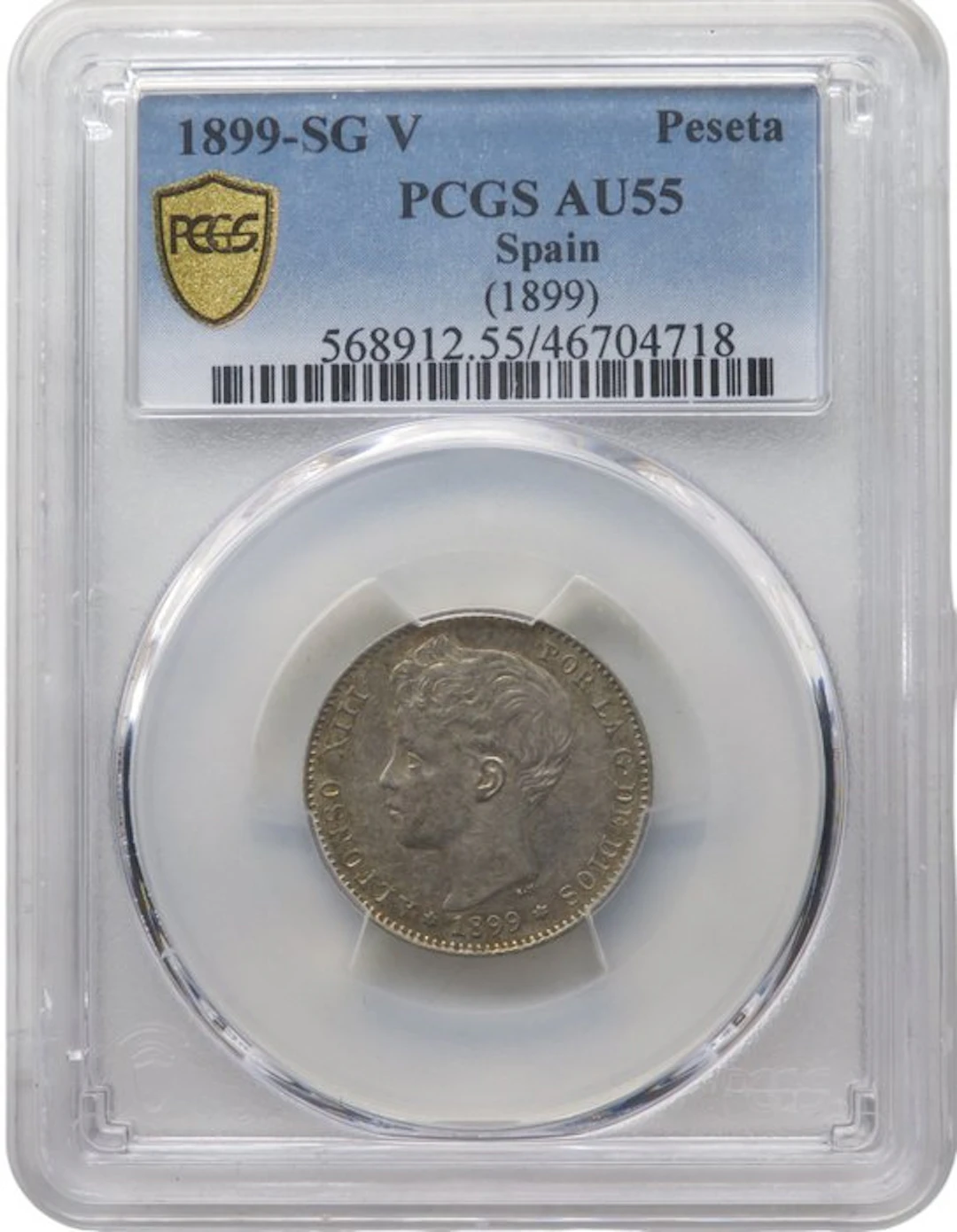 Spain. Alfonso XIII. Una Peseta 1899 SGV AU55 (No reserve price)