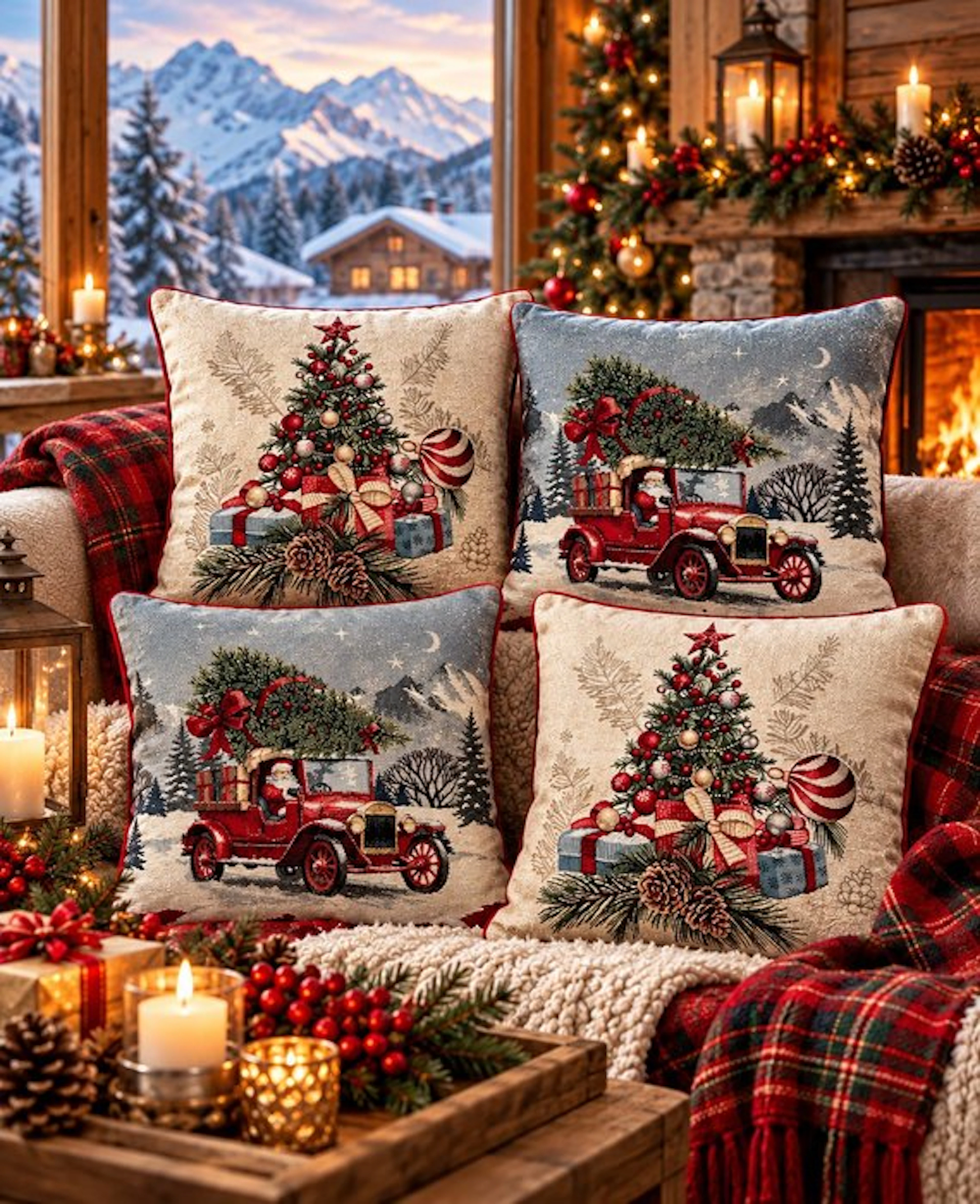 Collection 4 Christmas Cushions - Enchantment of Christmas - Cushion
