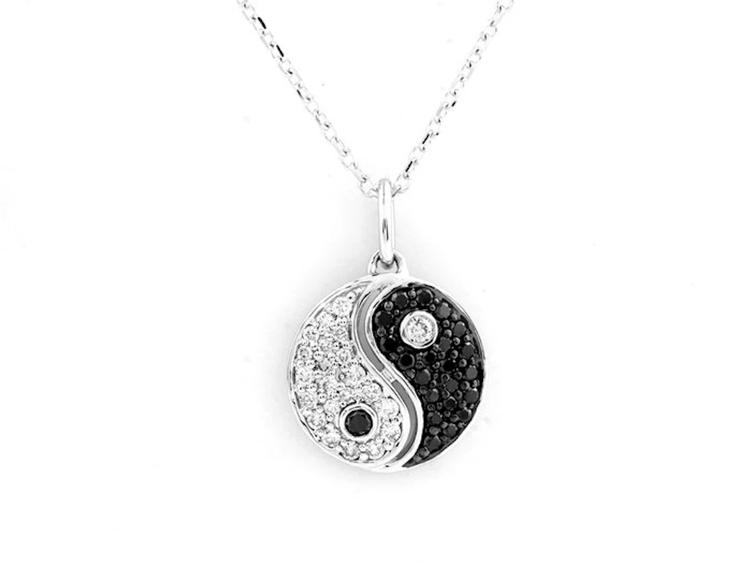Necklace with pendant - 14 kt. White gold - 0.30ct. tw. Diamond (Natural)