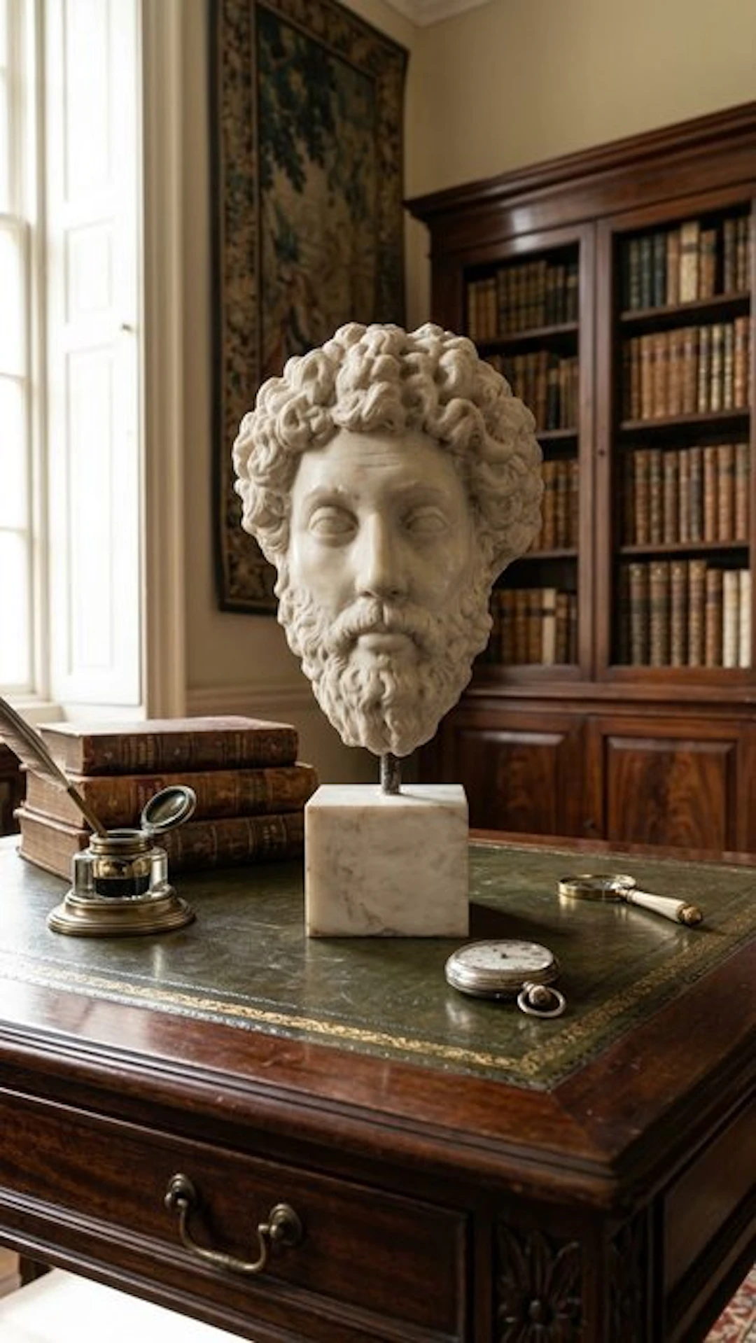 Sculpture, Testa di Adriano - 47 cm - Marble