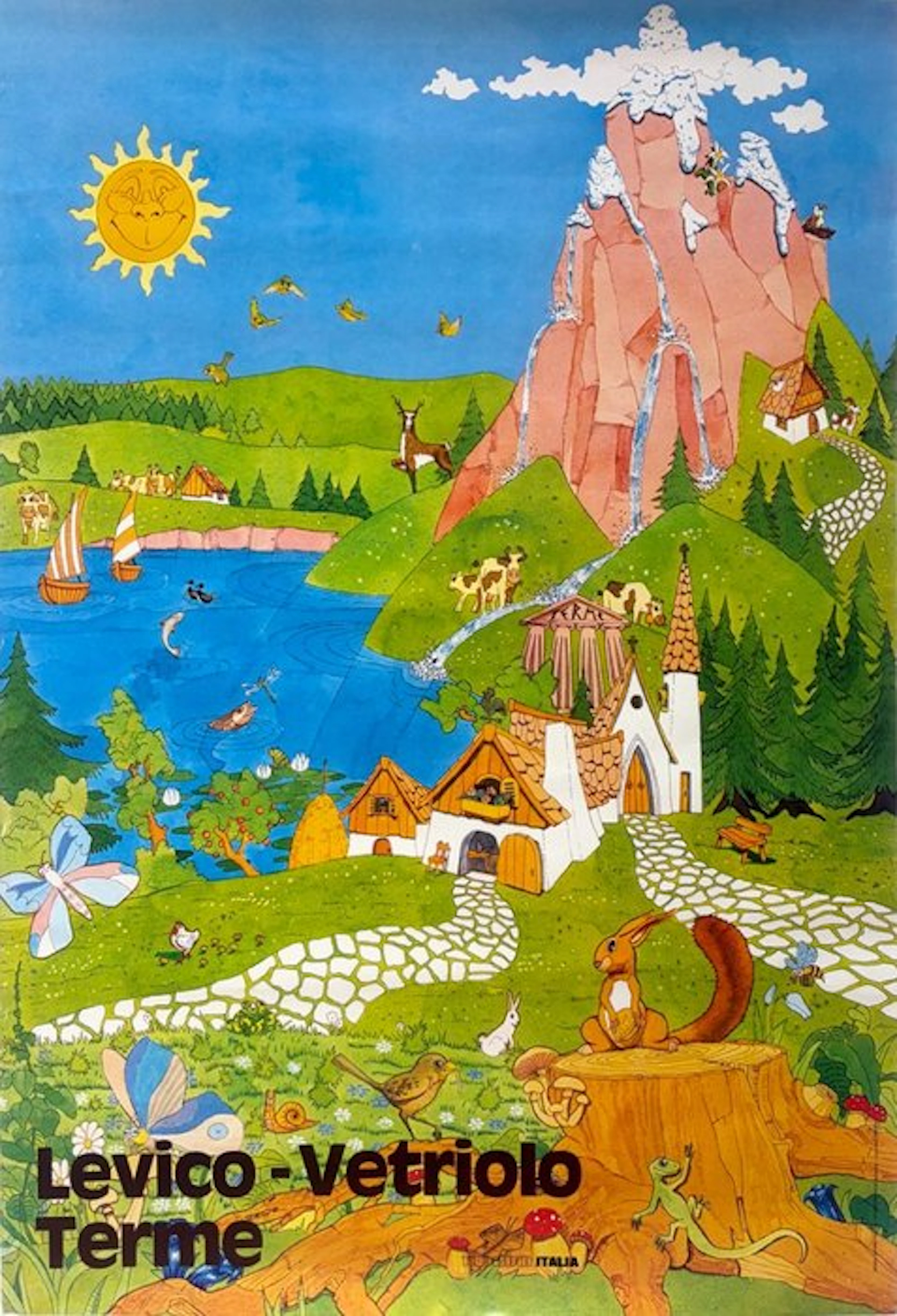 Trentino - Manifesto turistico Levico Vetriolo Terme - NO RESERVE - 1980s