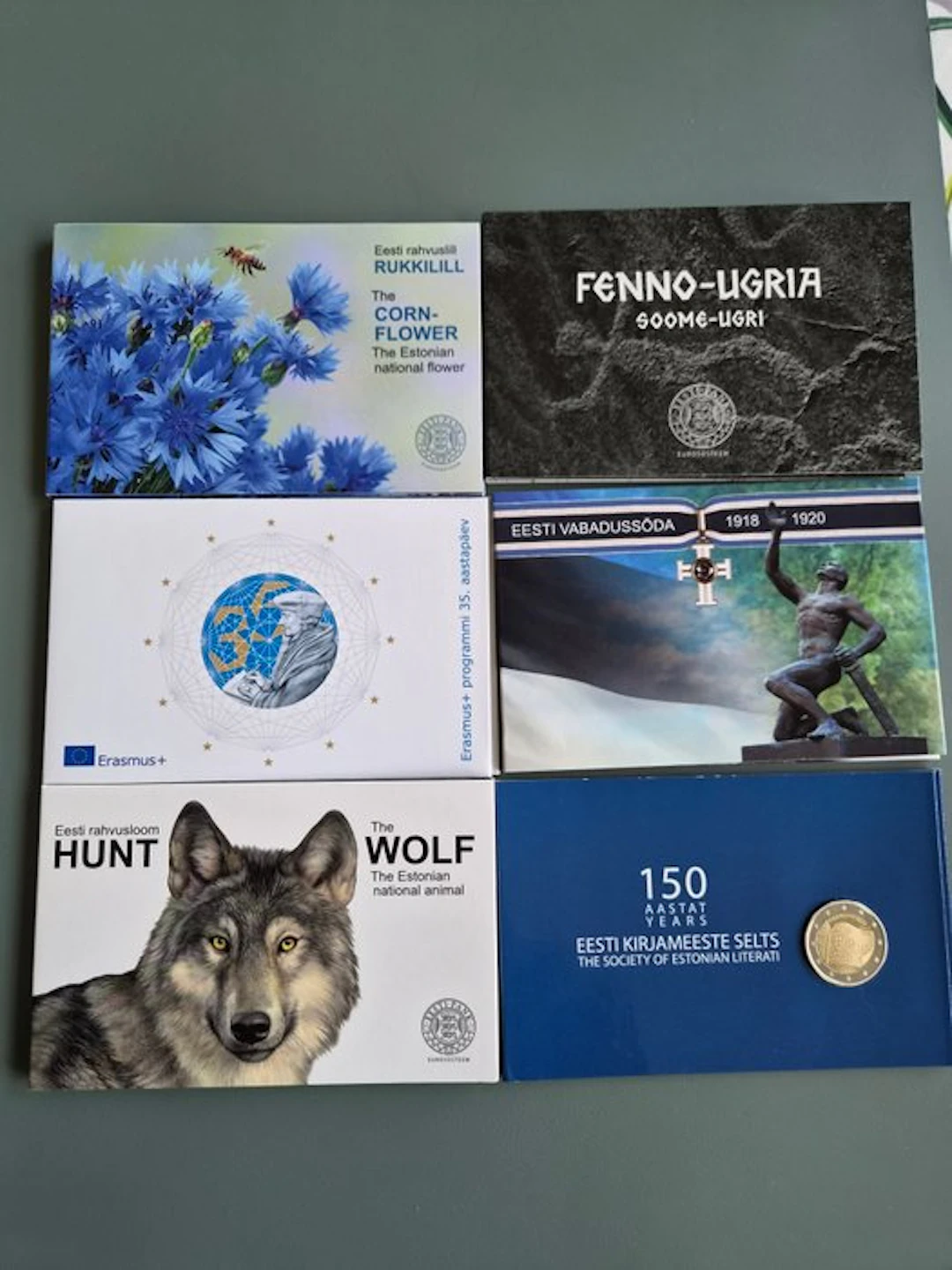 Estonia. 2 Euro 2018/2021 (6 coincards) (No reserve price)