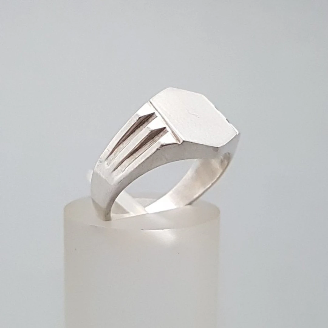 Silver, Art Deco, signet ring - Ring