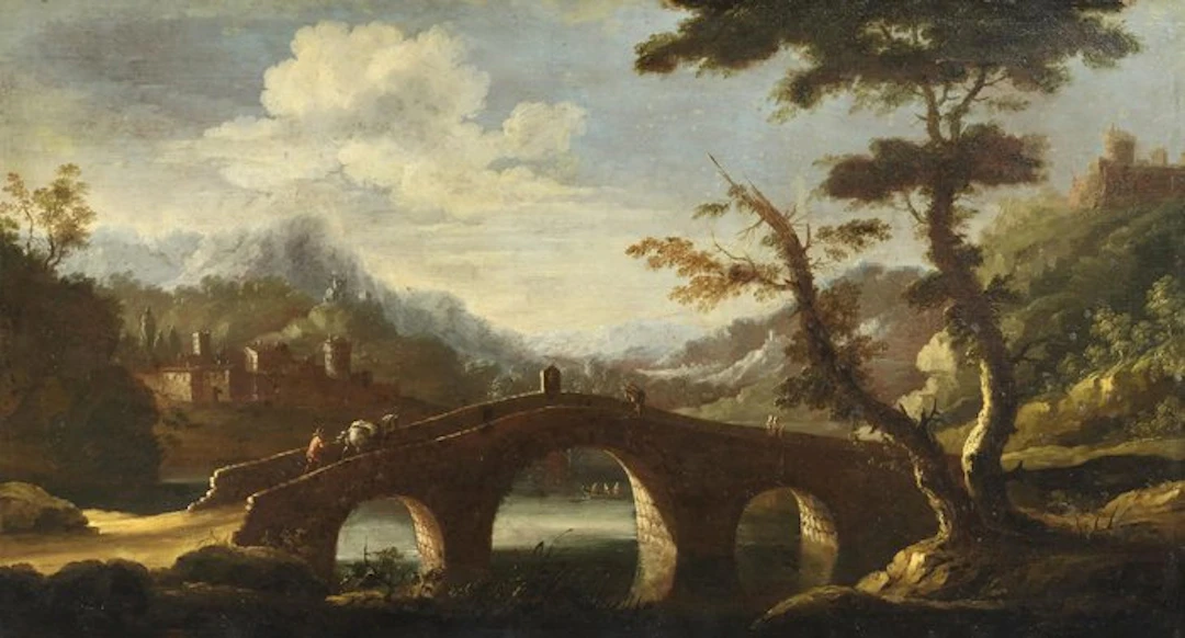 Nicola Viso (Napoli prima metà XVIII) - Paesaggio...