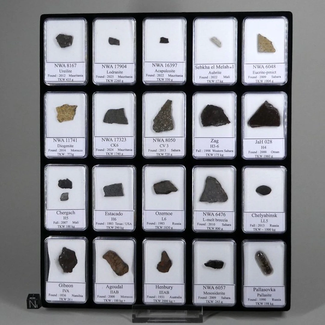 Collection of 20 different classified Meteorites - 20 st