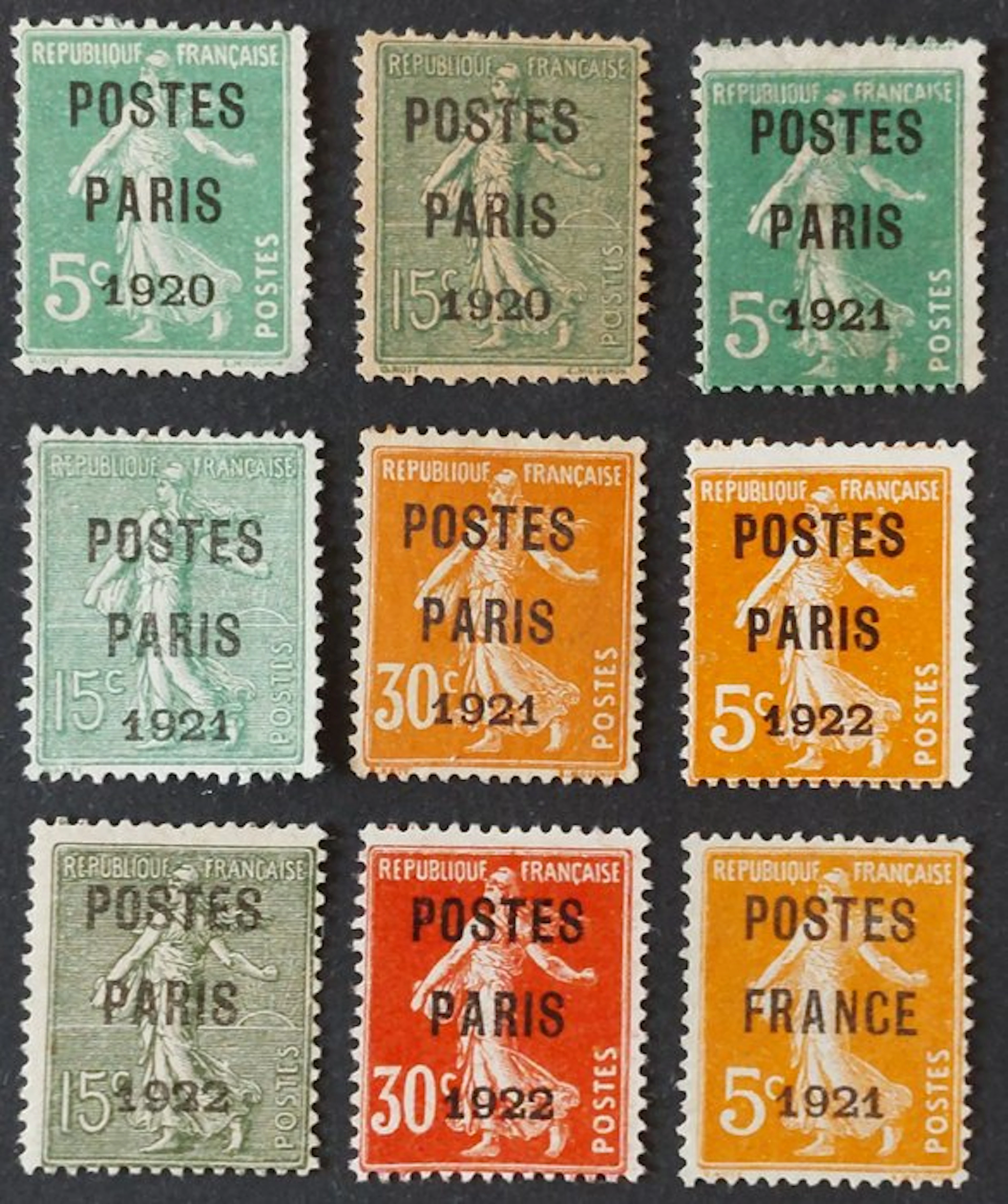 France 1920/22 - Pre-obliterated