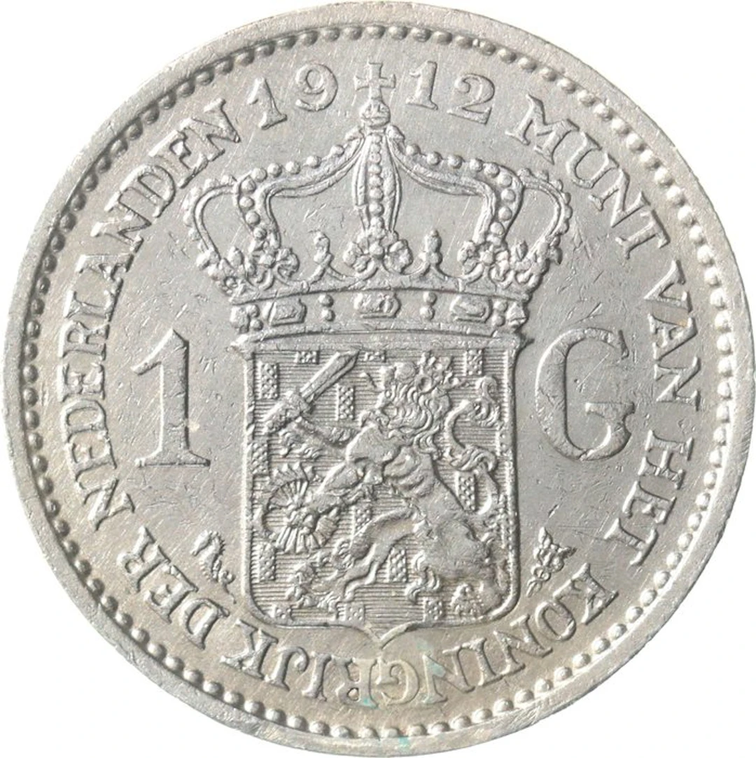 Netherlands. Wilhelmina. 1 Gulden 1912 (No reserve price)