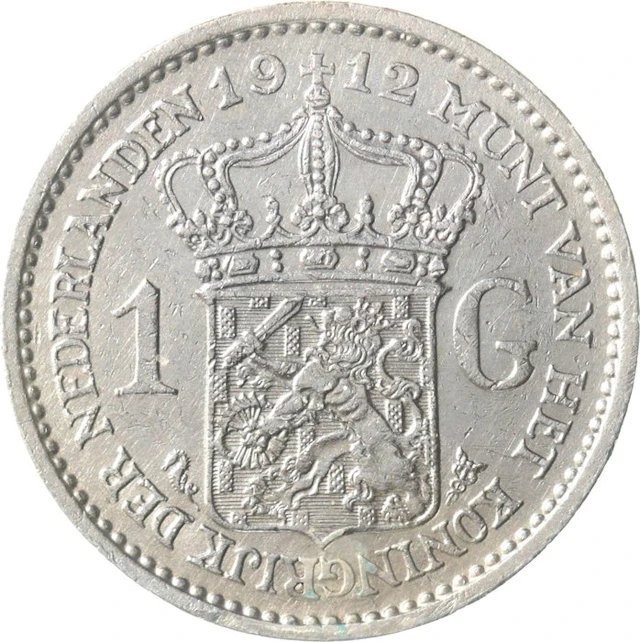 Netherlands. Wilhelmina. 1 Gulden 1912 (No reserve price)