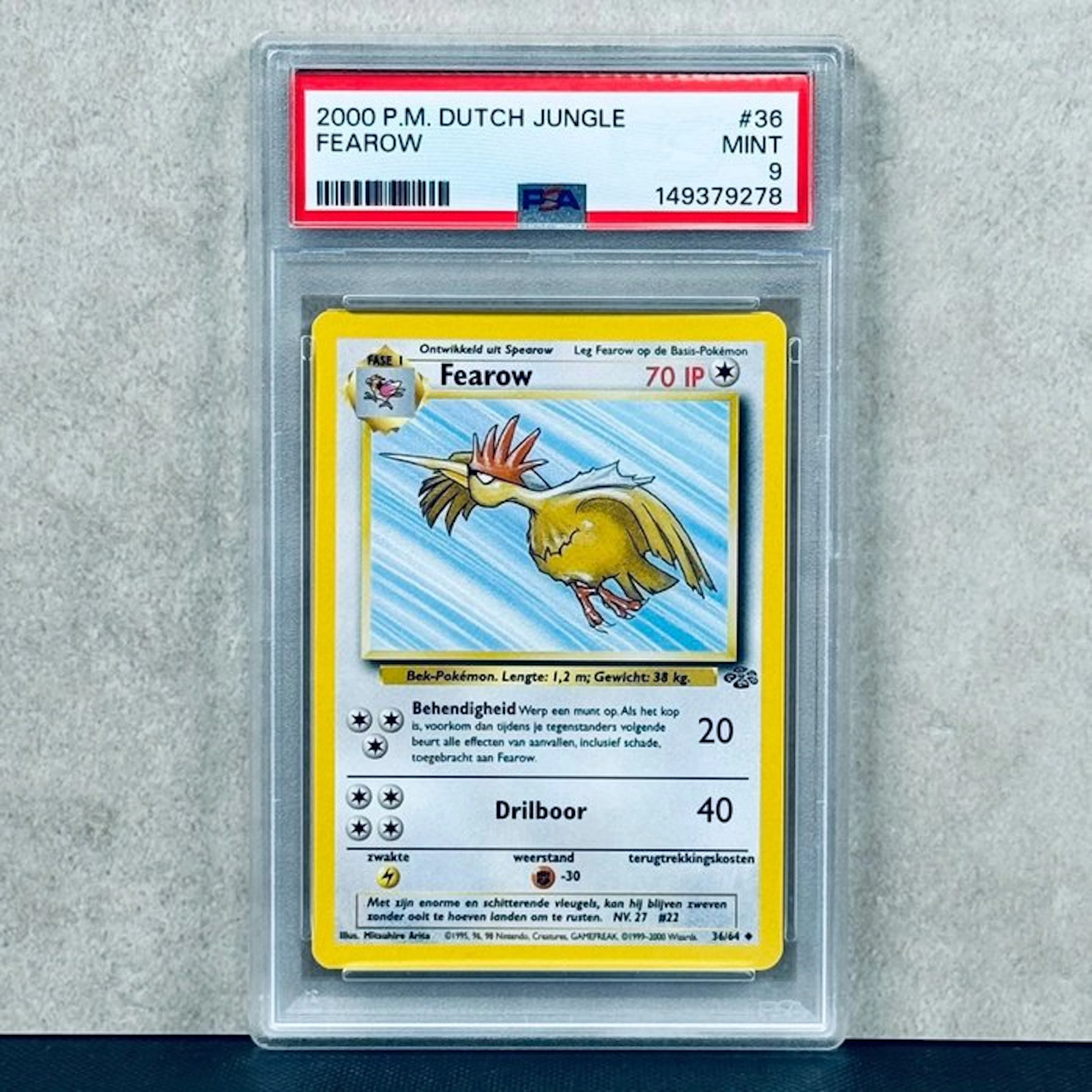Pokémon Graded card - FEAROW #36 2000 P.M. DUTCH JUNGLE - Pokémon - PSA 9