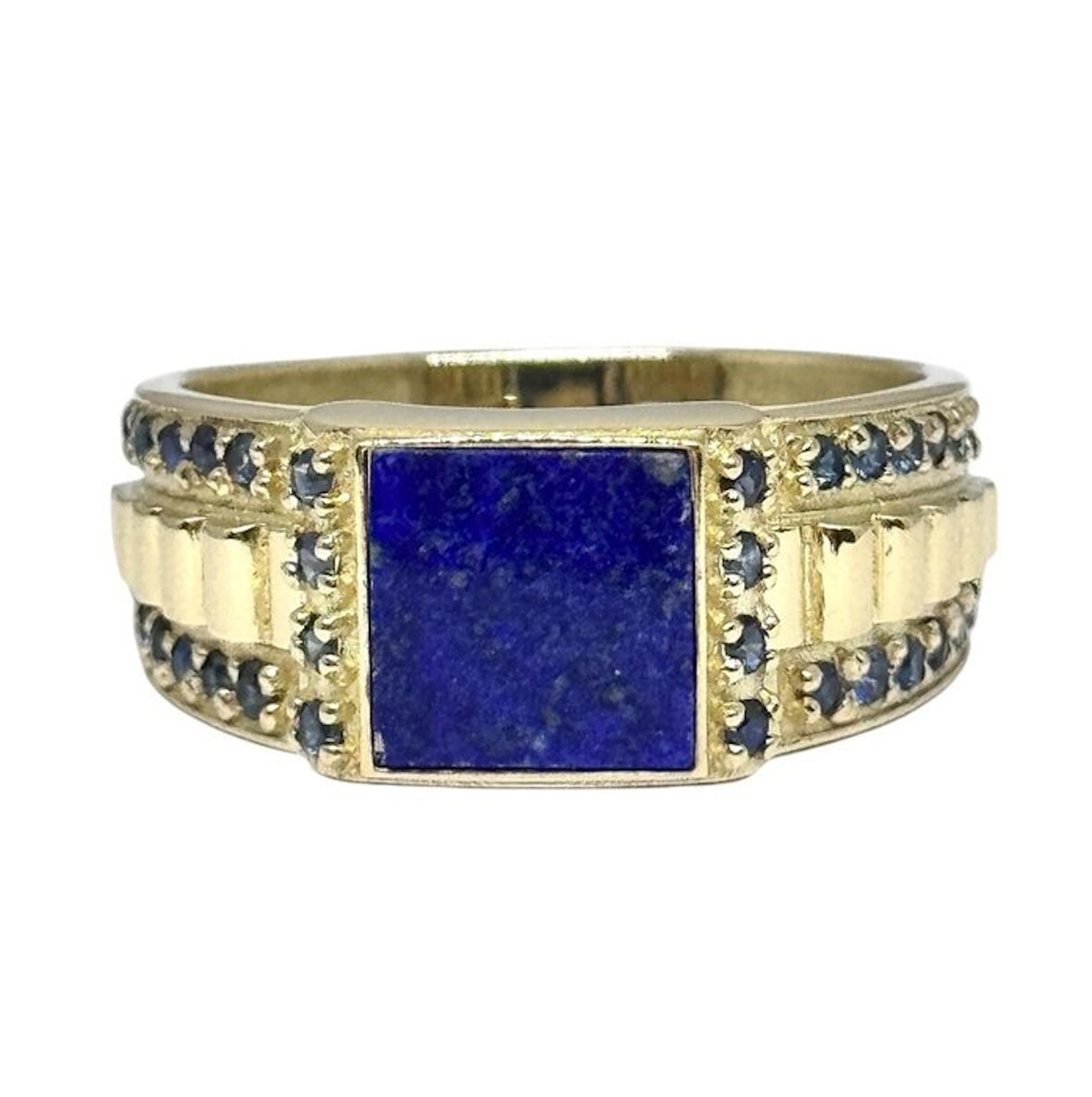 Ring - 18 kt. Yellow gold - 2.34ct. tw. Lapis lazuli - Sapphire