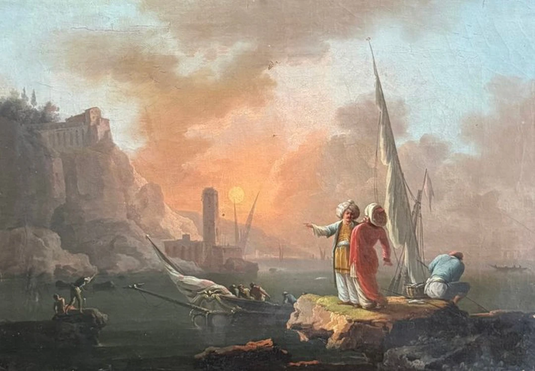 Francesco Fidanza (1747-1819) - Paesaggio con Pescatori